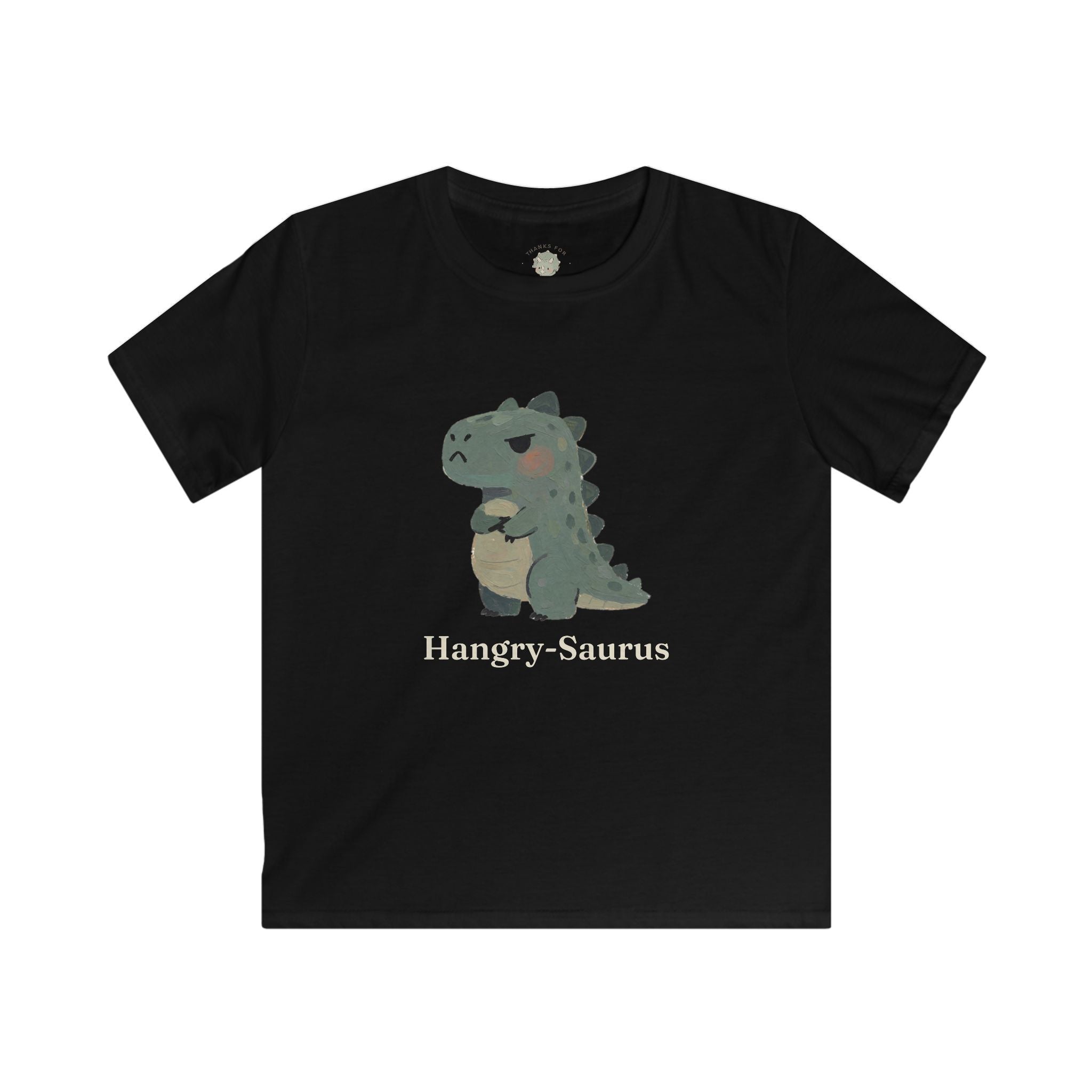 Kids Hangry-Saurus T-Shirt — Funny Hungry Grumpy Dinosaur Graphic Tee