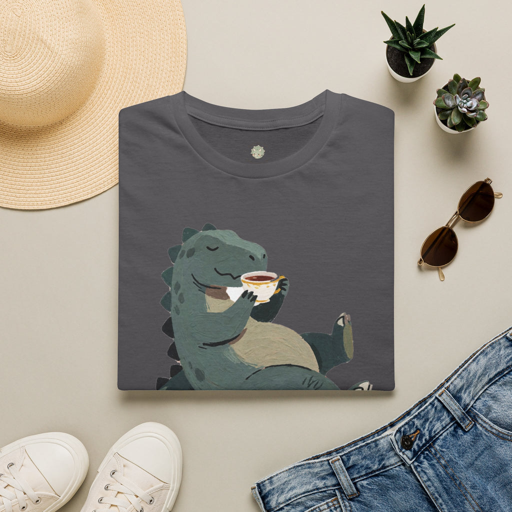 Sip Happens T-Shirt — Funny Dinosaur Coffee Tea Graphic Tee