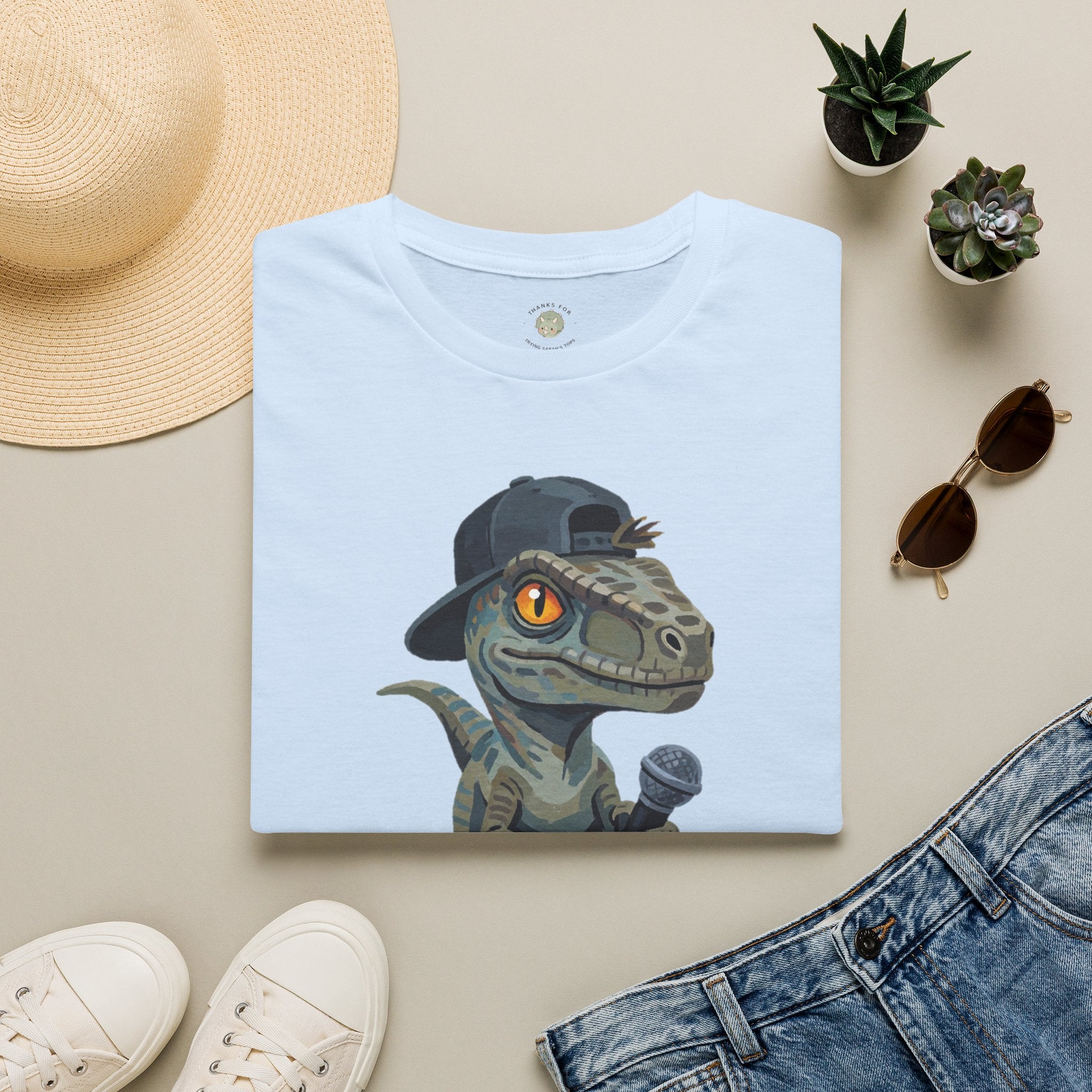 Velocirapper T-Shirt — Funny Rapper Raptor Dinosaur Graphic Tee