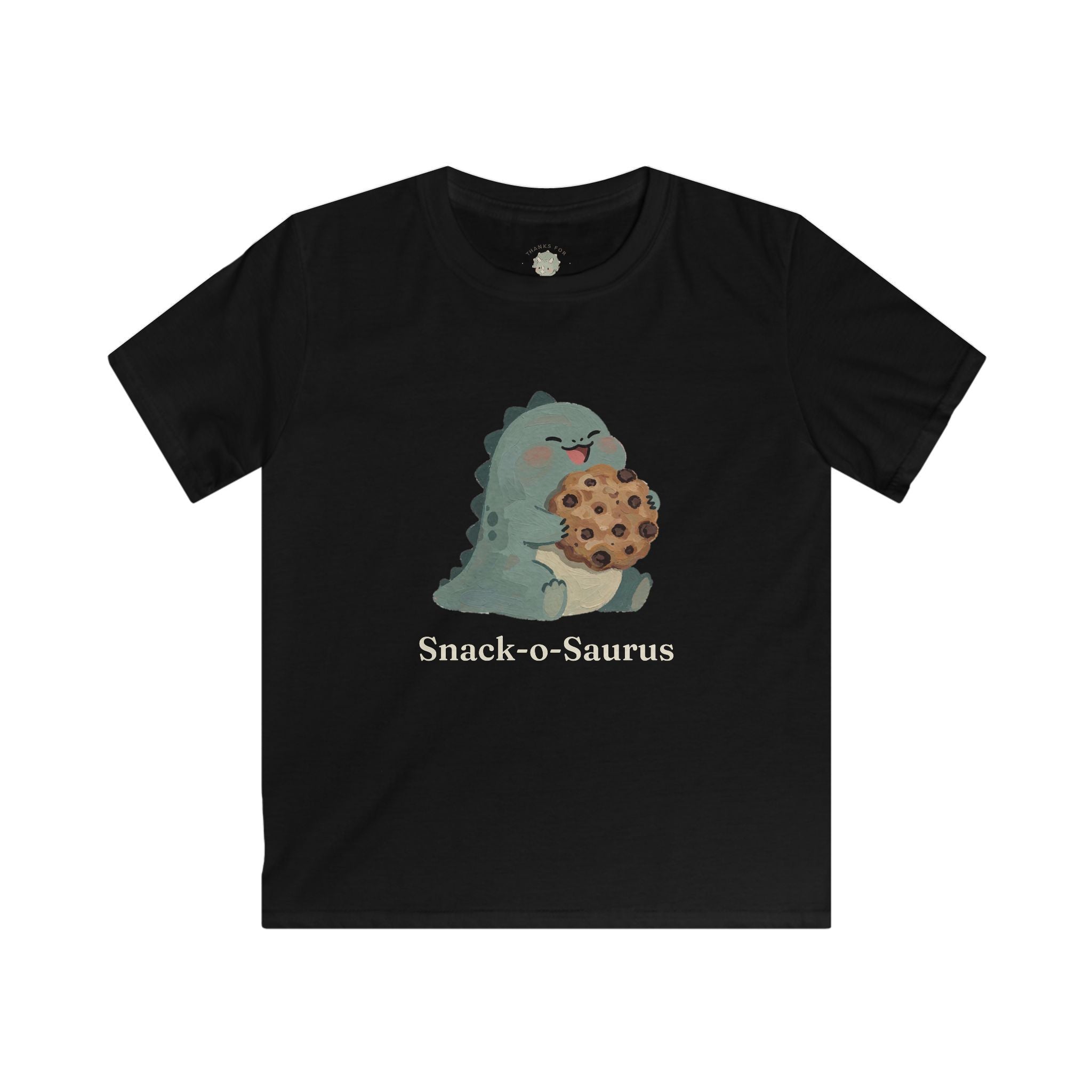 Kids Snack-o-Saurus T-Shirt — Cute Cookie Dinosaur Snack Graphic Tee
