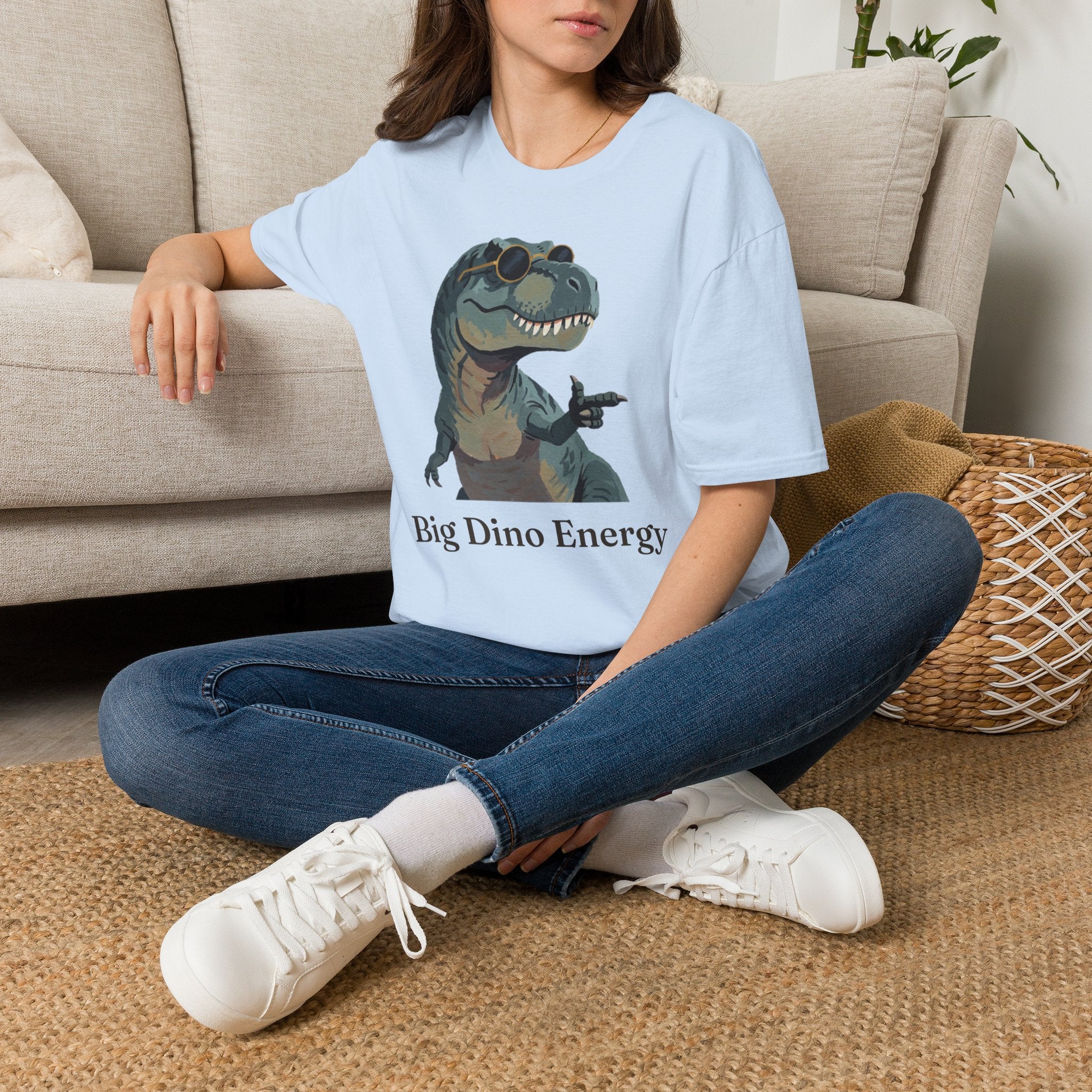 Big Dino Energy T-Shirt — Funny Confident Cool Dinosaur Graphic Tee