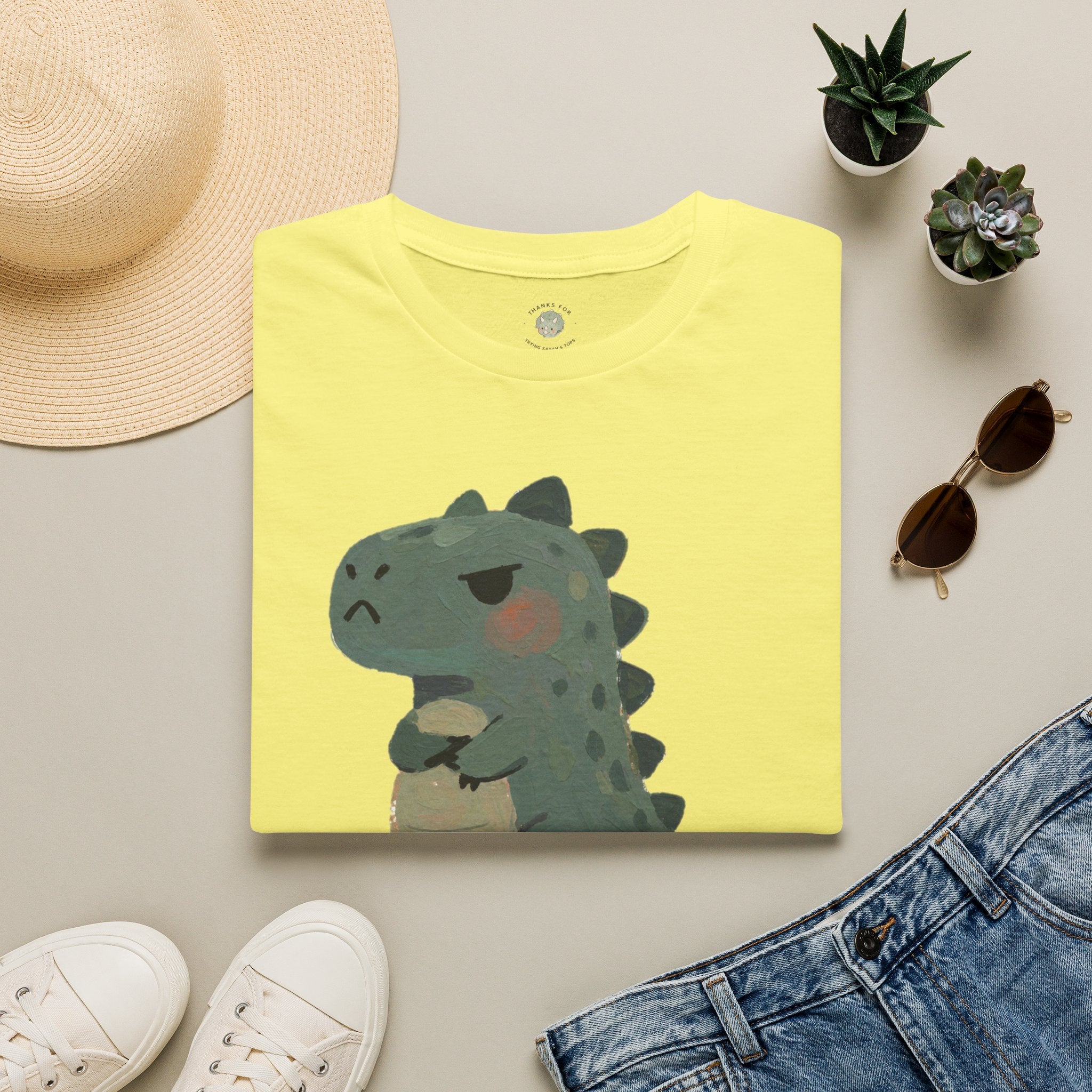 Hangry-Saurus T-Shirt — Funny Hungry Grumpy Dinosaur Graphic Tee