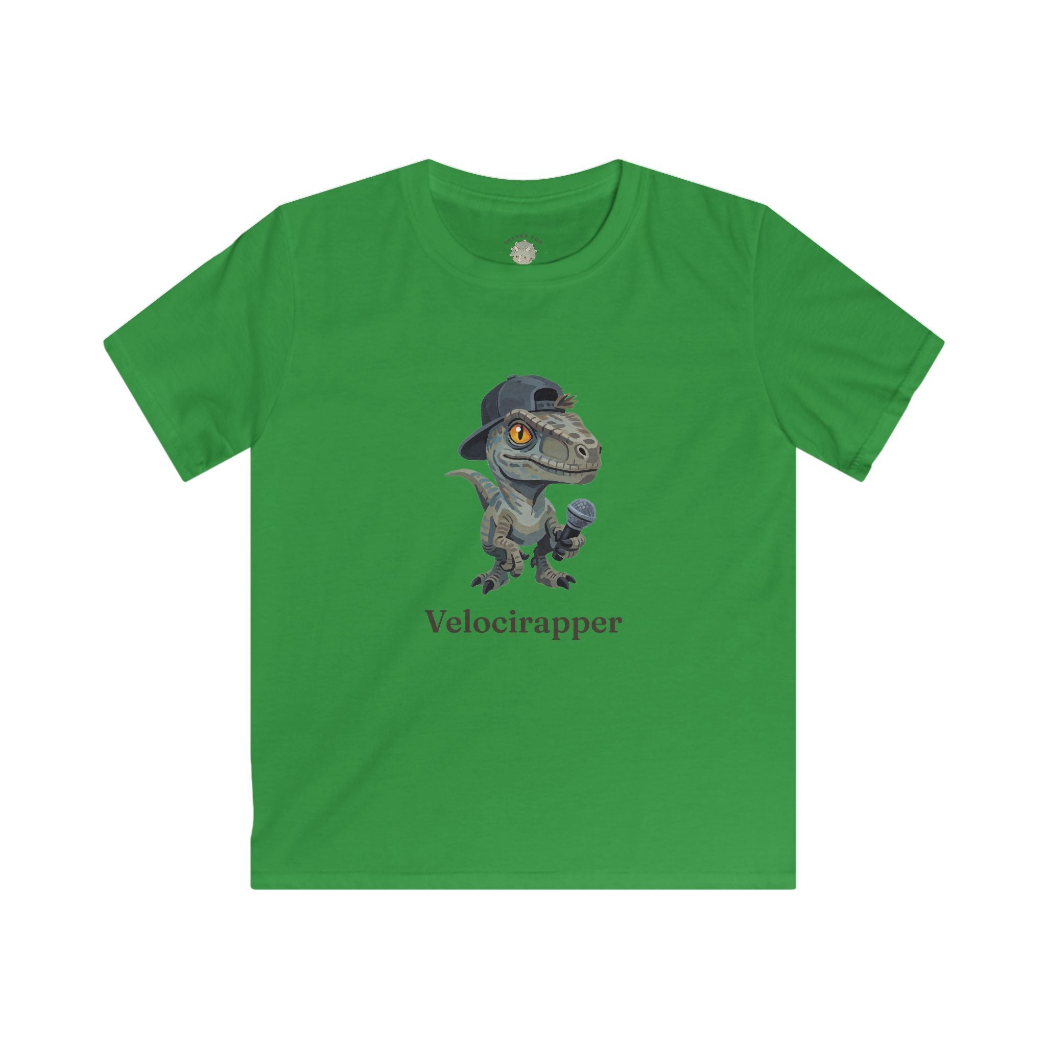 Kids Velocirapper T-Shirt — Funny Rapper Raptor Dinosaur Graphic Tee