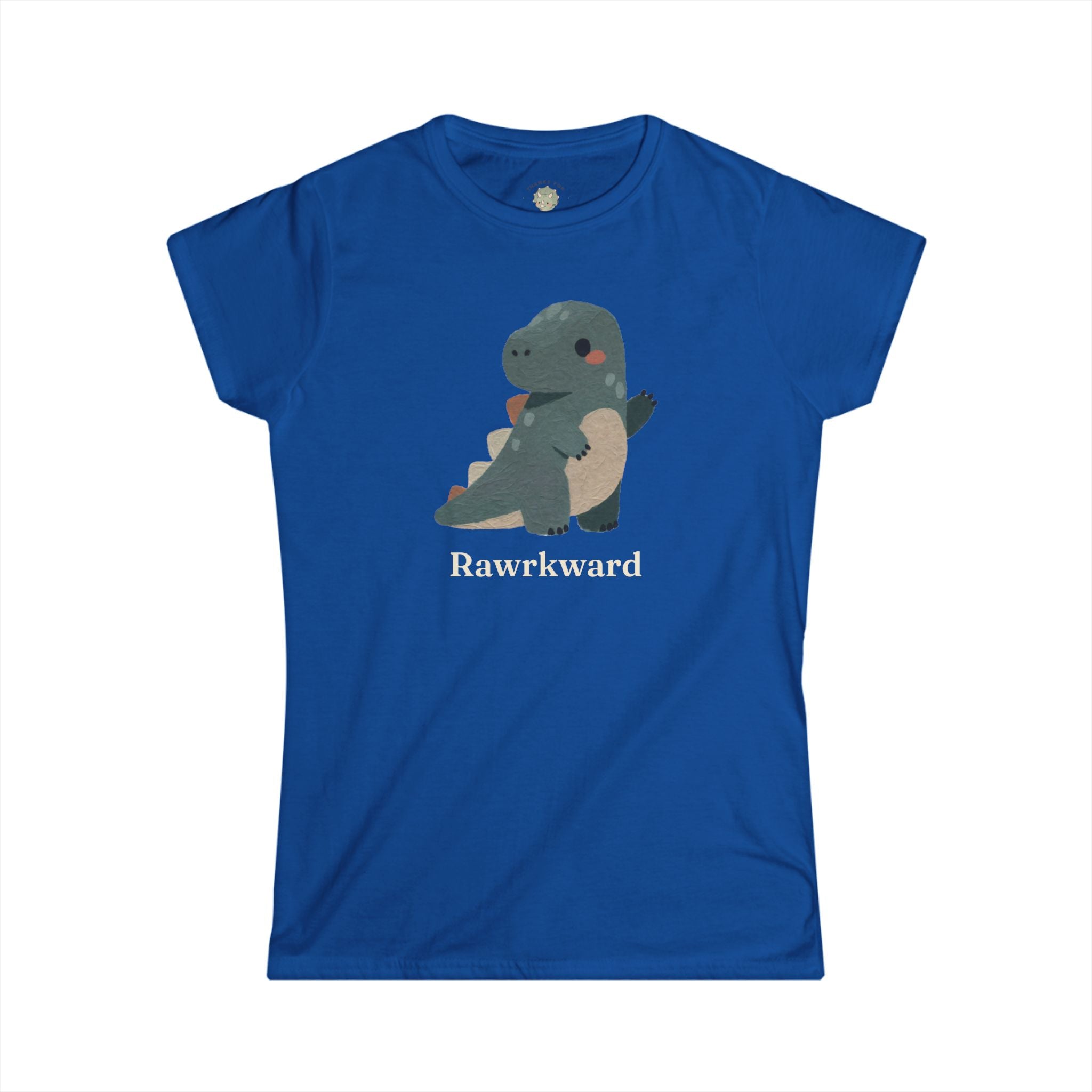 Women's Rawrkward T-Shirt — Funny Awkward Shy Dinosaur Graphic Tee