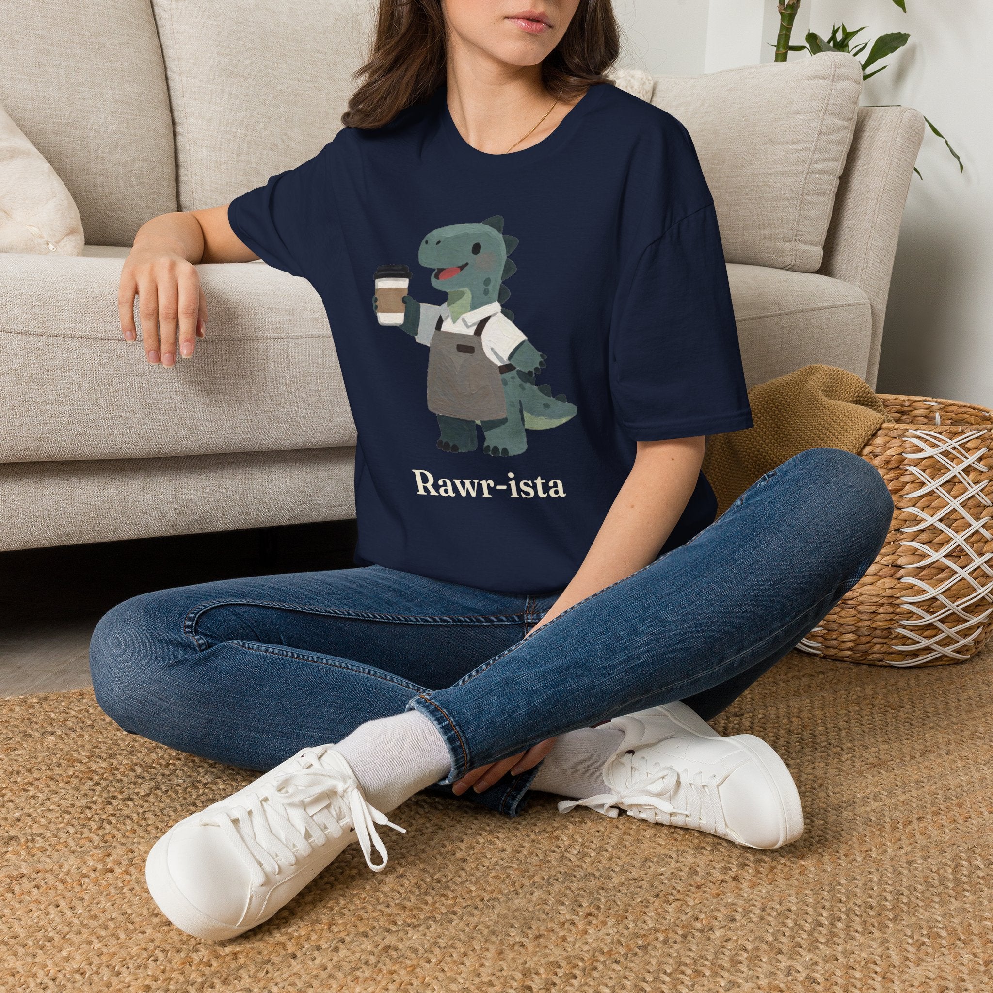 Rawr-ista T-Shirt — Funny Coffee Dinosaur Barista Graphic Tee