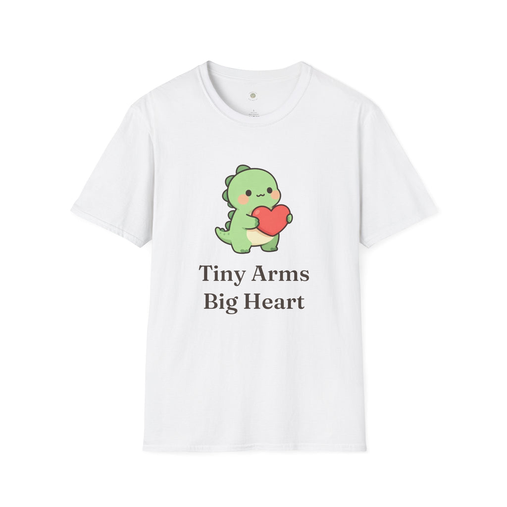 Tiny Arms, Big Heart Dino Tee — Kawaii T-Rex Heart Graphic T-Shirt