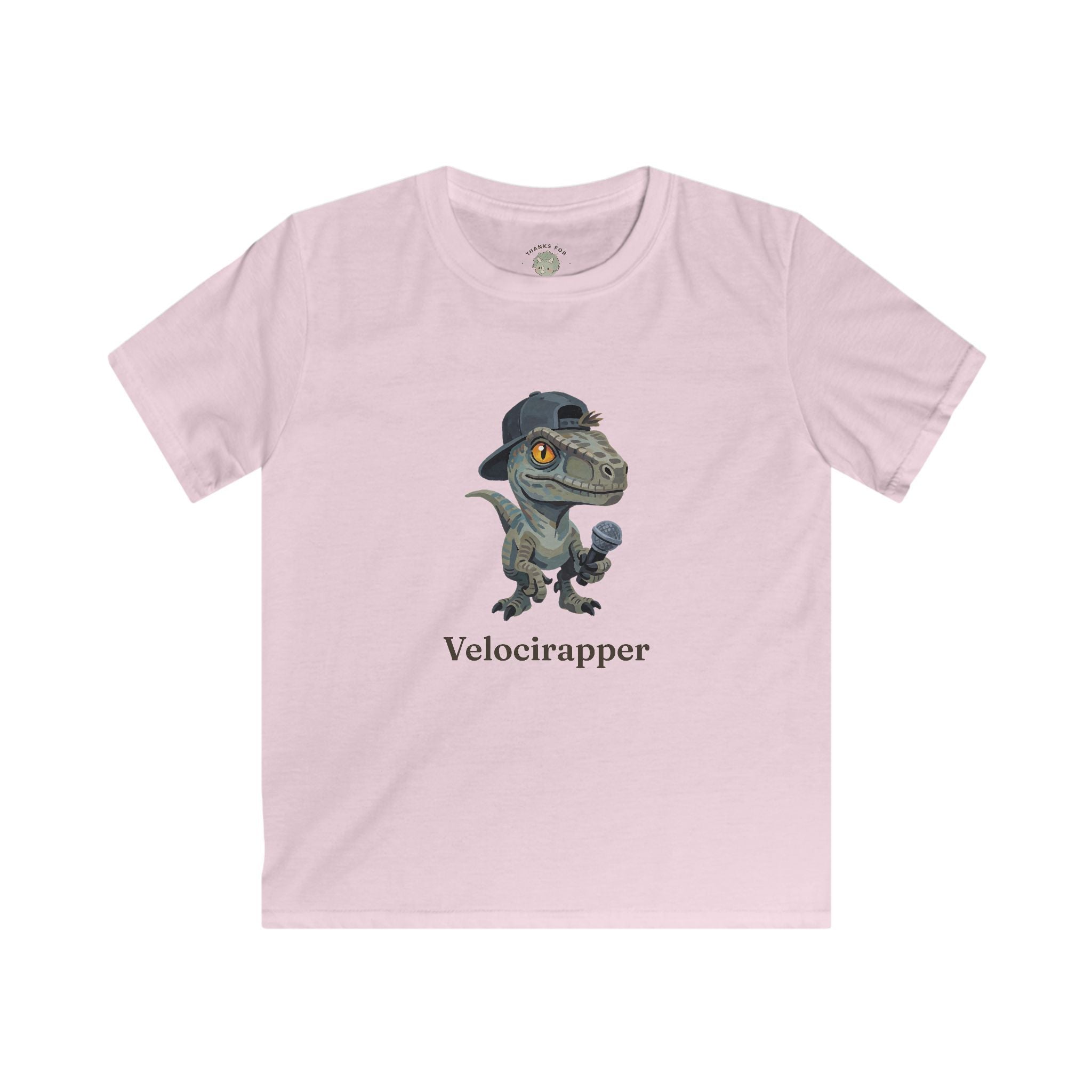 Kids Velocirapper T-Shirt — Funny Rapper Raptor Dinosaur Graphic Tee