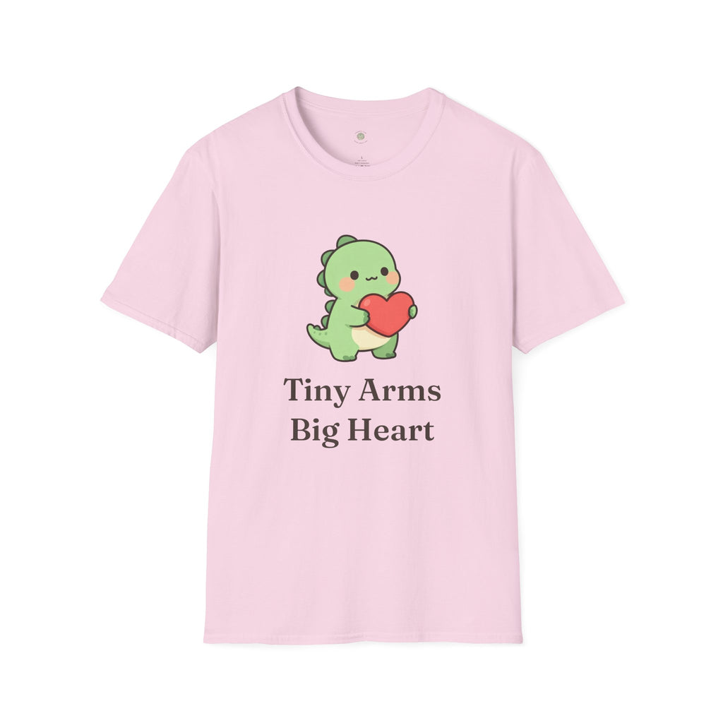 Tiny Arms, Big Heart Dino Tee — Kawaii T-Rex Heart Graphic T-Shirt