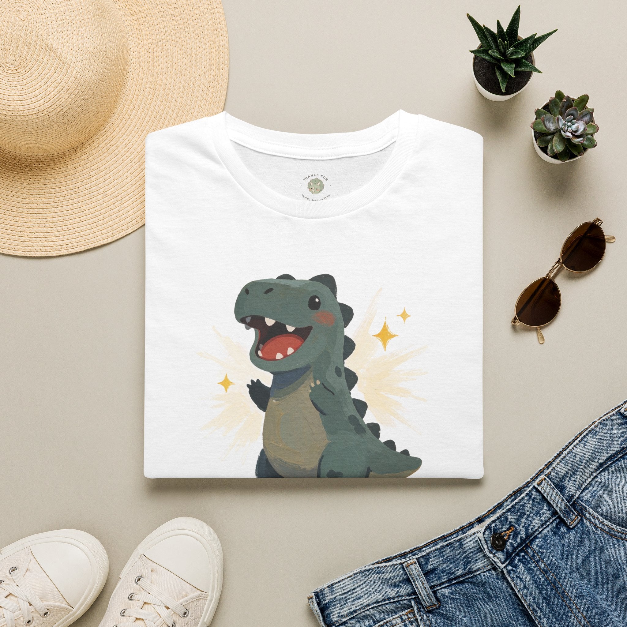 Dino-Mite T-Shirt — Cute Cheerful Dinosaur Pun Graphic Tee