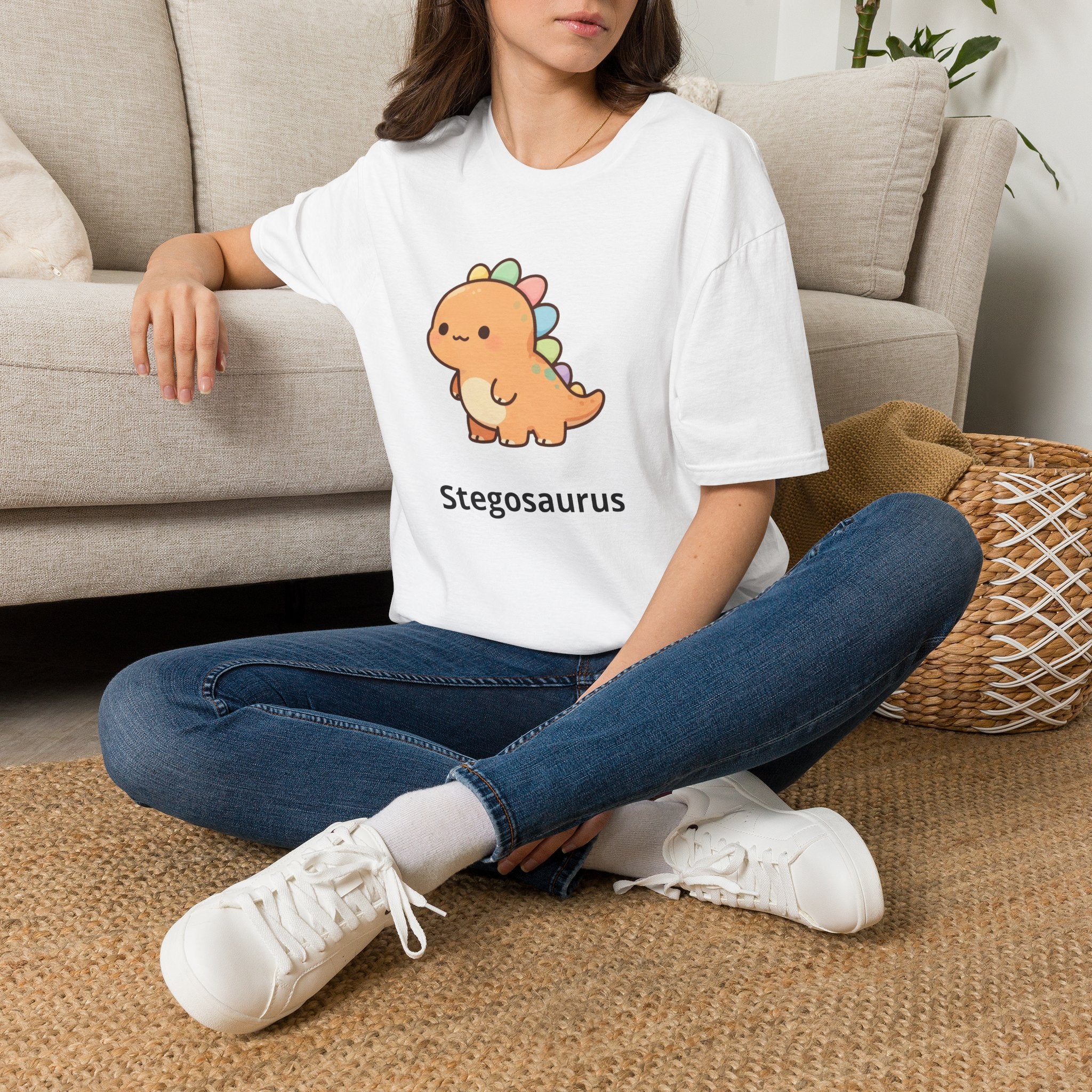 Personalized Dinosaur T-Shirt — Custom Name Stegosaurus Tee