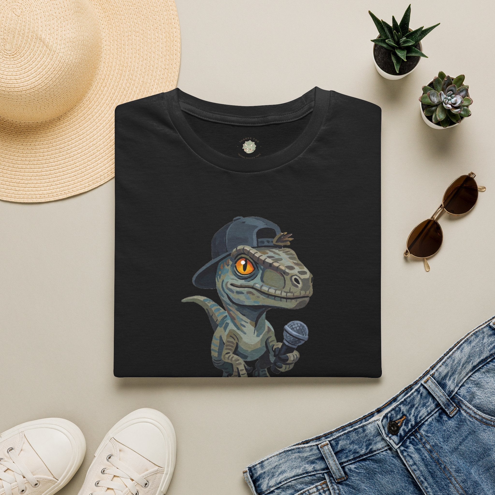 Velocirapper T-Shirt — Funny Rapper Raptor Dinosaur Graphic Tee