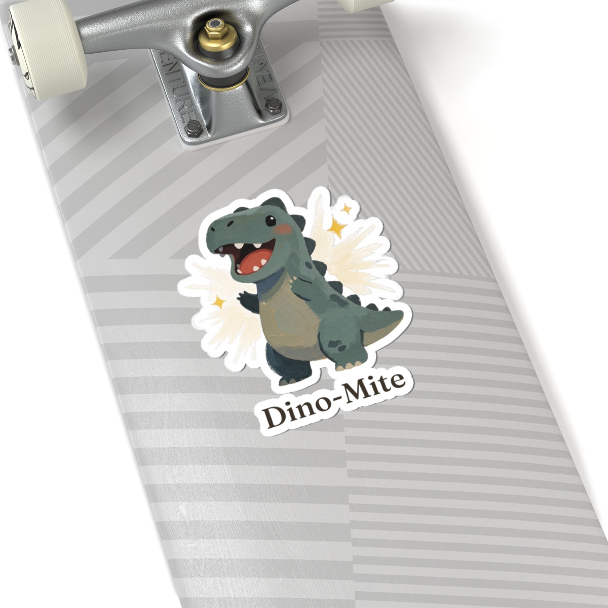 Dino-Mite Sticker — Cute Cheerful Dinosaur Pun Vinyl Sticker