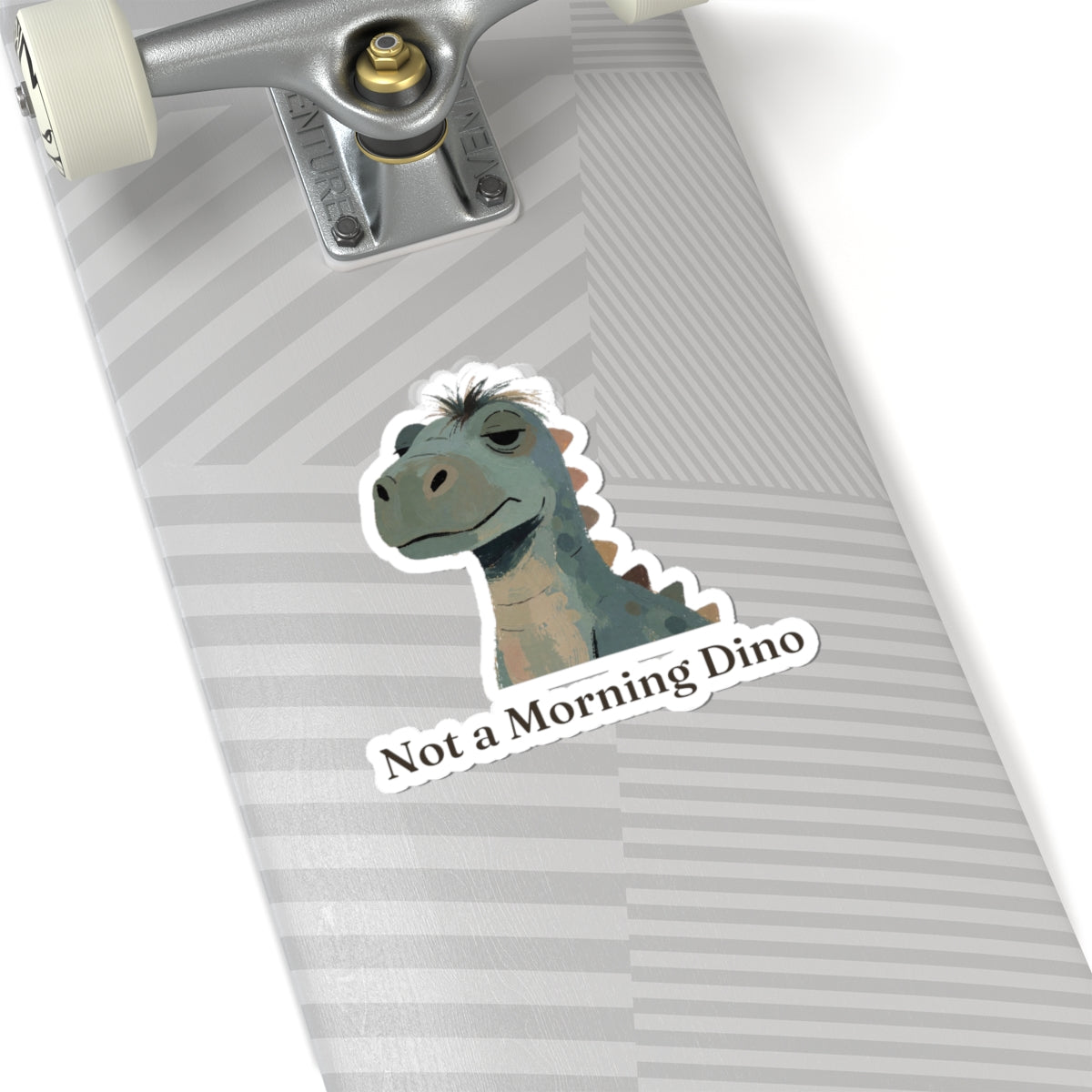 Not a Morning Dino Sticker — Funny Sleepy Dinosaur Vinyl Sticker