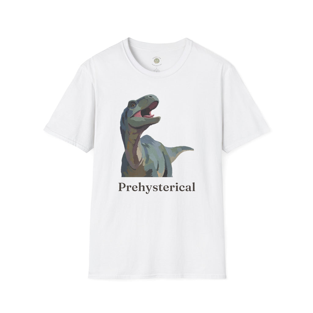 Prehysterical T-Shirt — Funny Laughing Dinosaur Pun Graphic Tee
