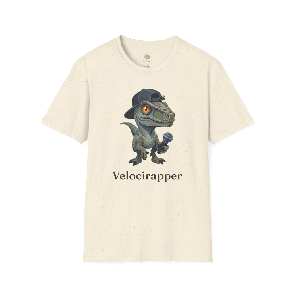 Velocirapper T-Shirt — Funny Rapper Raptor Dinosaur Graphic Tee