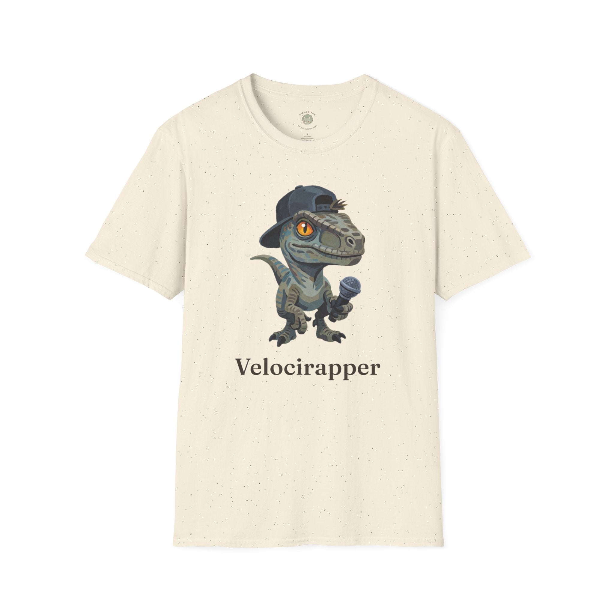 Velocirapper T-Shirt — Funny Rapper Raptor Dinosaur Graphic Tee