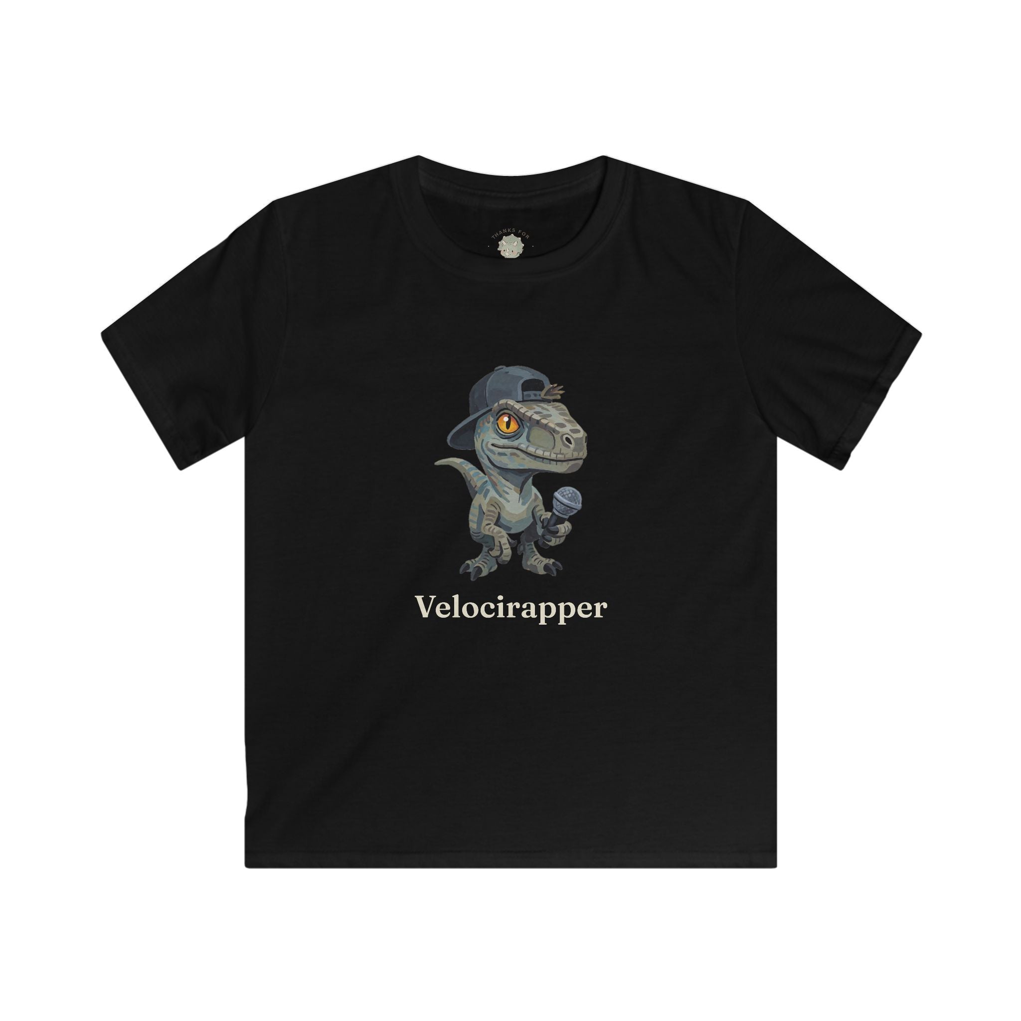 Kids Velocirapper T-Shirt — Funny Rapper Raptor Dinosaur Graphic Tee
