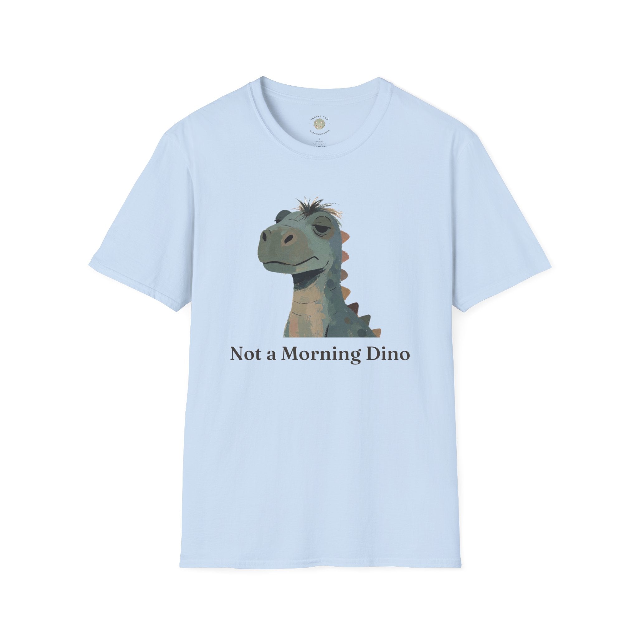 Not a Morning Dino T-Shirt — Funny Sleepy Dinosaur Graphic Tee