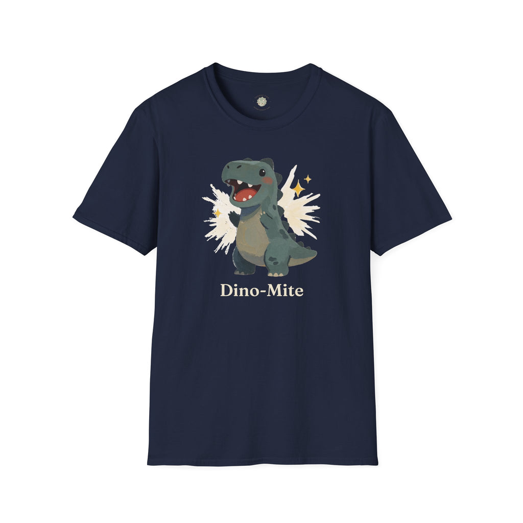 Dino-Mite T-Shirt — Cute Cheerful Dinosaur Pun Graphic Tee