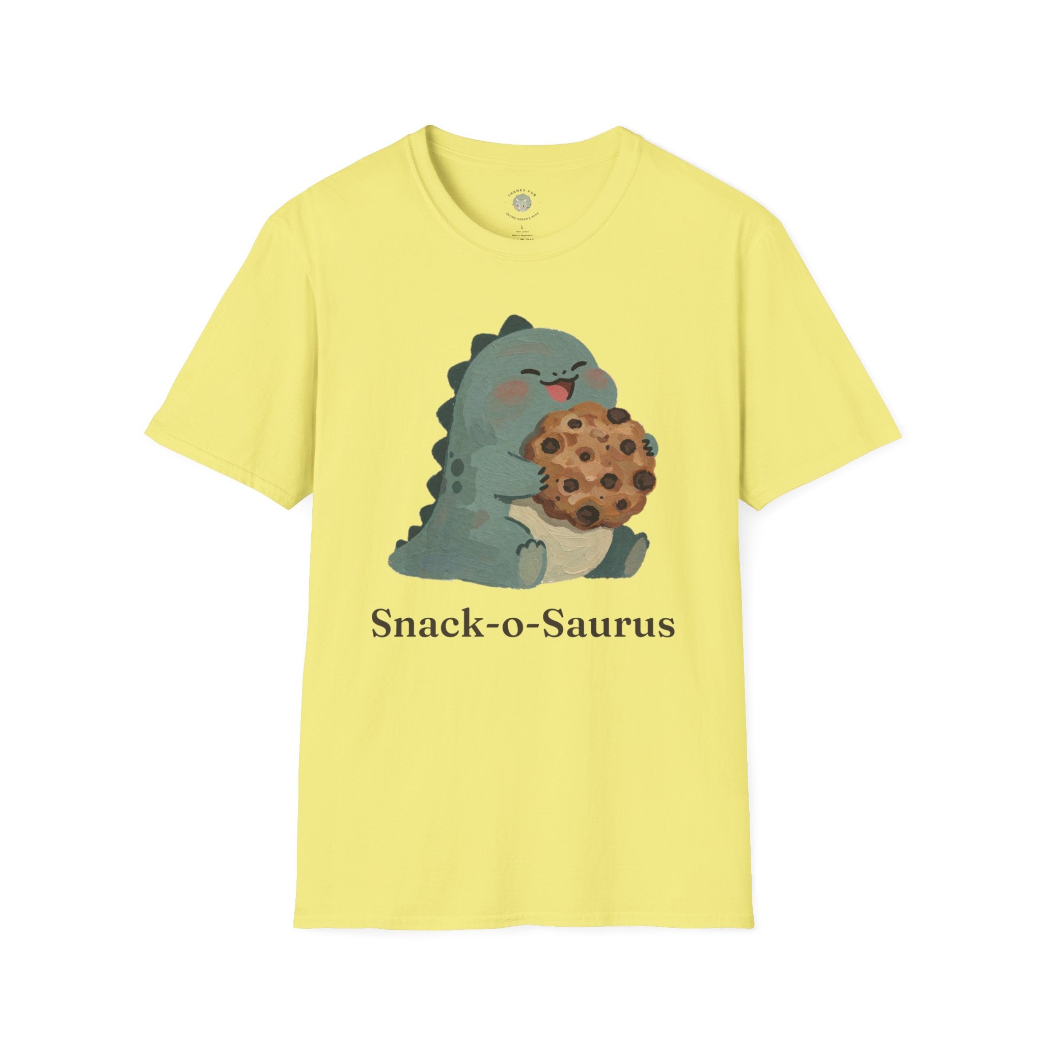 Snack-o-Saurus T-Shirt — Cute Cookie Dinosaur Snack Graphic Tee