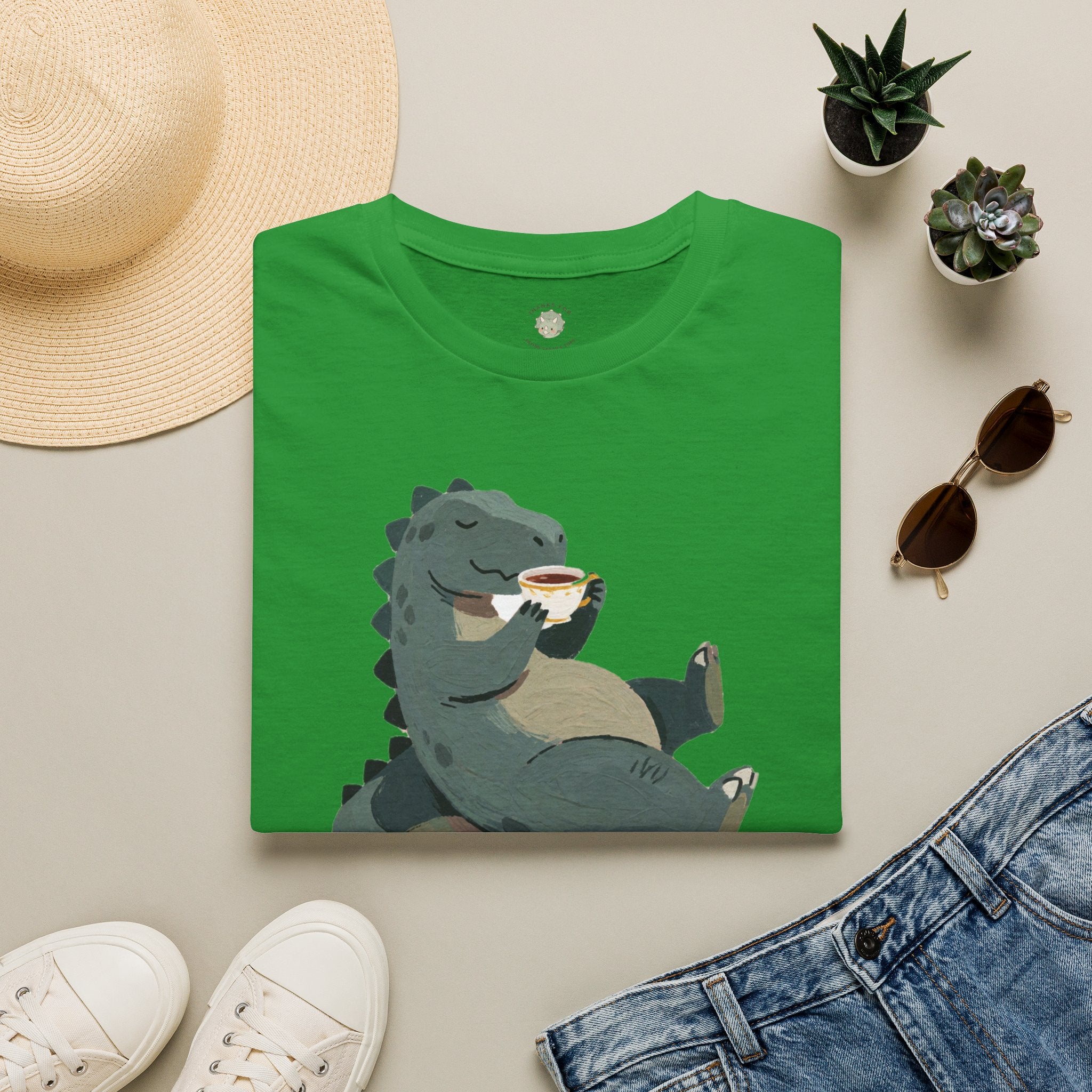 Sip Happens T-Shirt — Funny Dinosaur Coffee Tea Graphic Tee