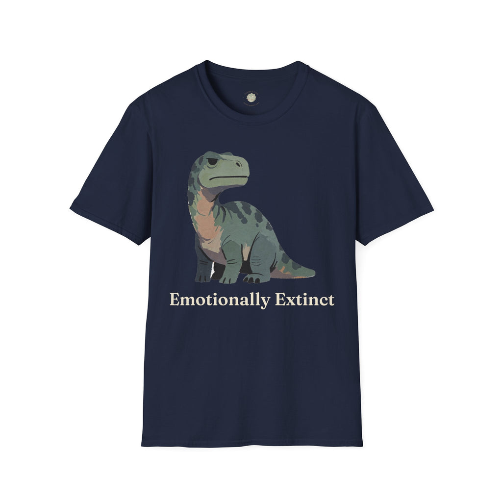 Emotionally Extinct T-Shirt — Funny Deadpan Dinosaur Graphic Tee