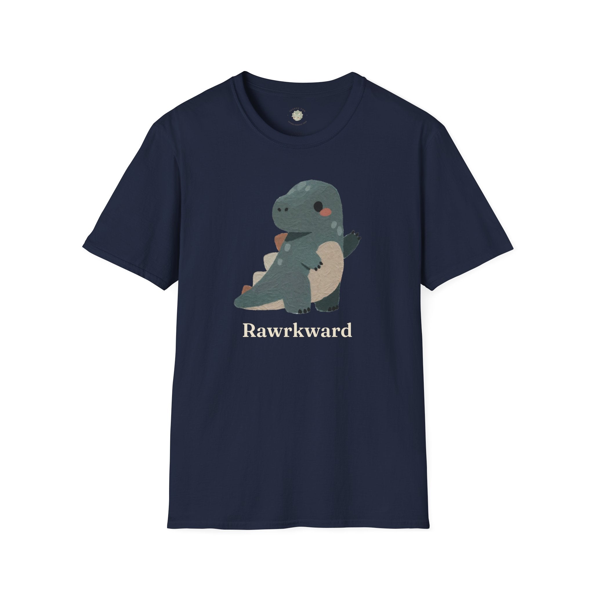 Rawrkward T-Shirt — Funny Awkward Shy Dinosaur Graphic Tee