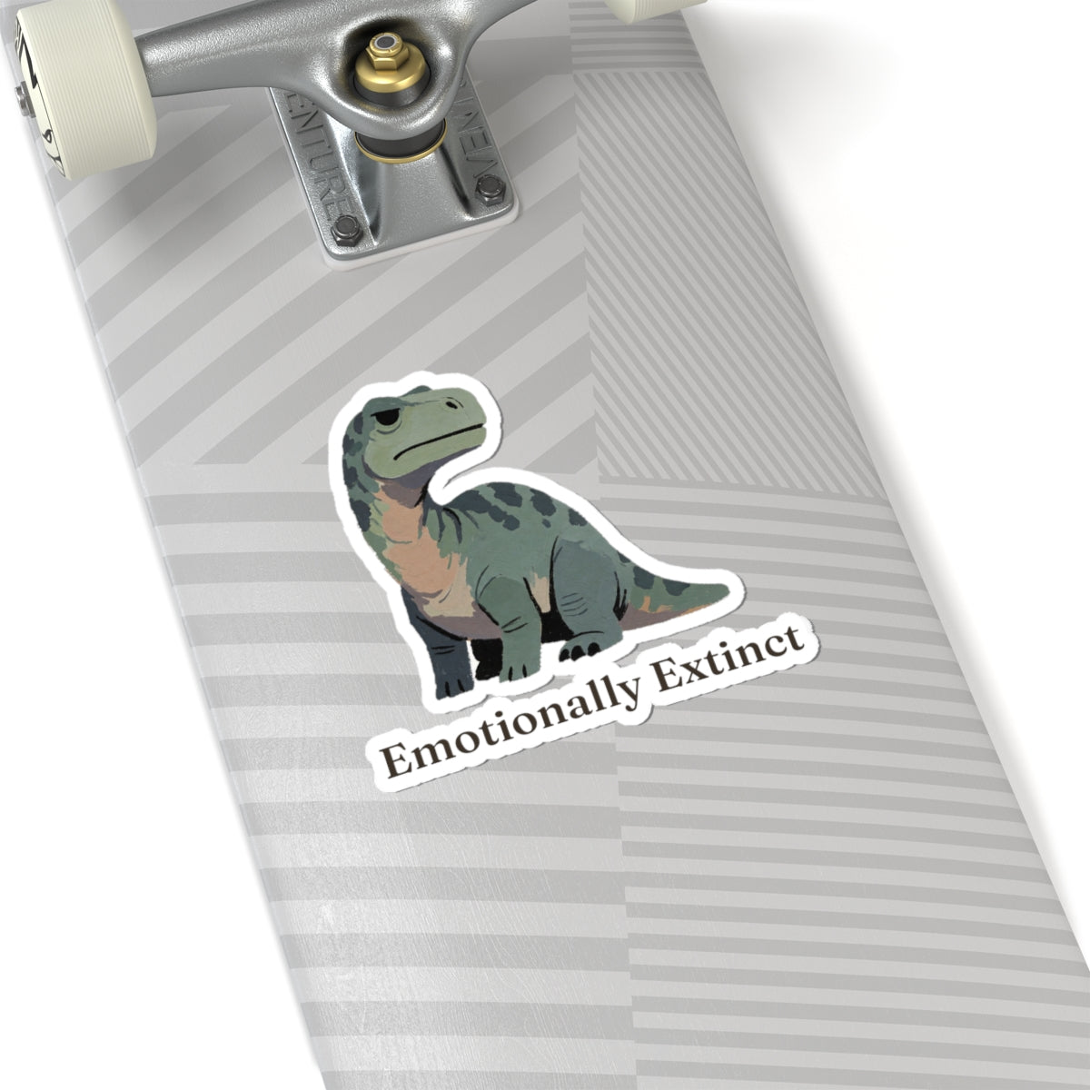 Emotionally Extinct Sticker — Funny Deadpan Dinosaur Vinyl Sticker