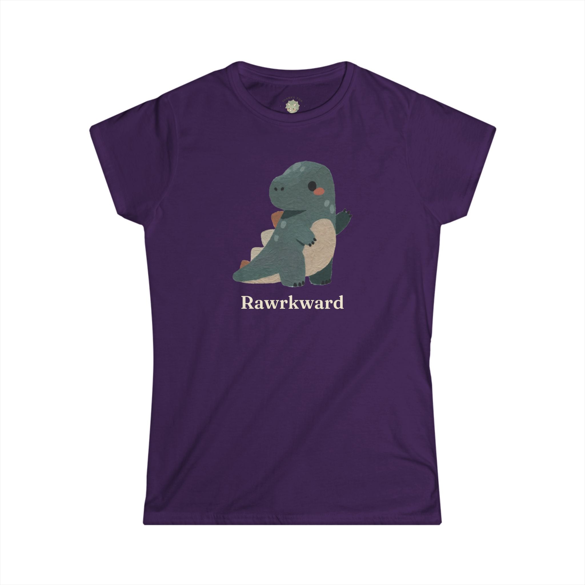 Women's Rawrkward T-Shirt — Funny Awkward Shy Dinosaur Graphic Tee