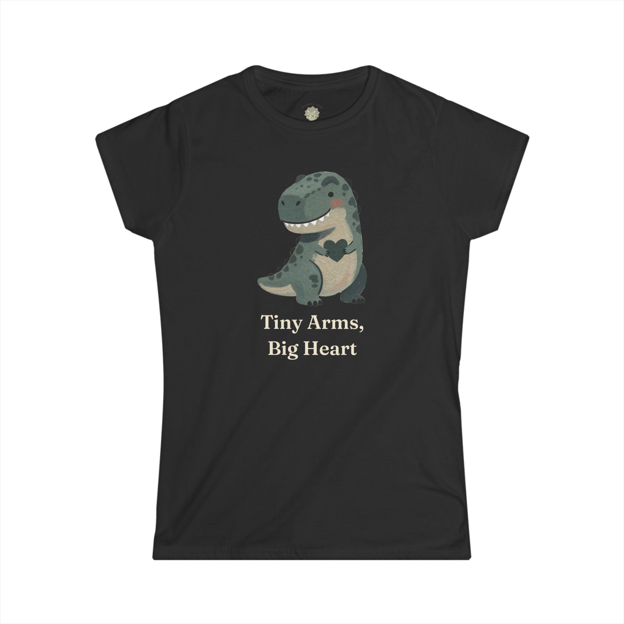 Women's Tiny Arms, Big Heart T-Shirt — Cute Sweet T-Rex Love Graphic Tee