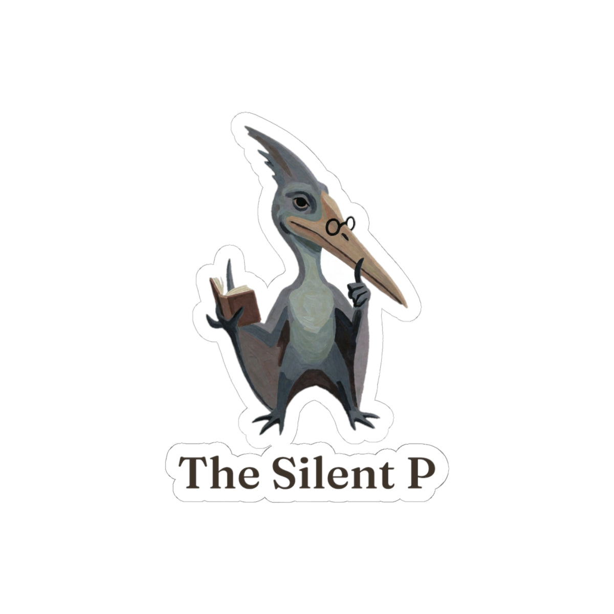 The Silent P Sticker — Funny Pterodactyl Grammar Pun Vinyl Sticker