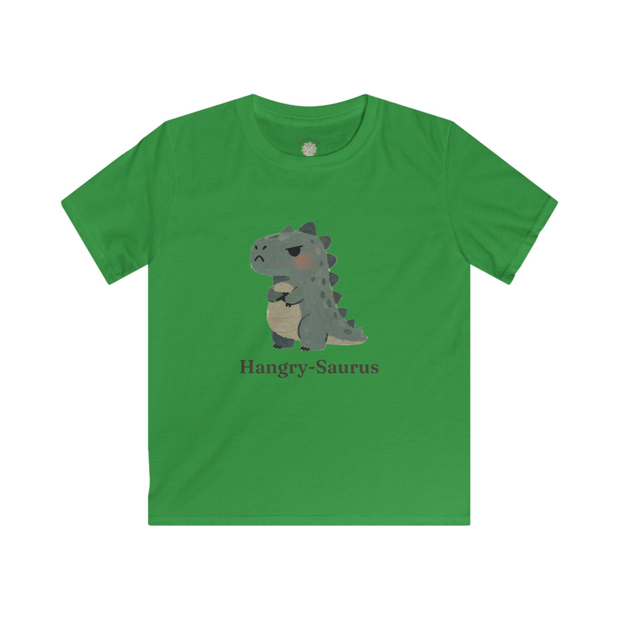 Kids Hangry-Saurus T-Shirt — Funny Hungry Grumpy Dinosaur Graphic Tee