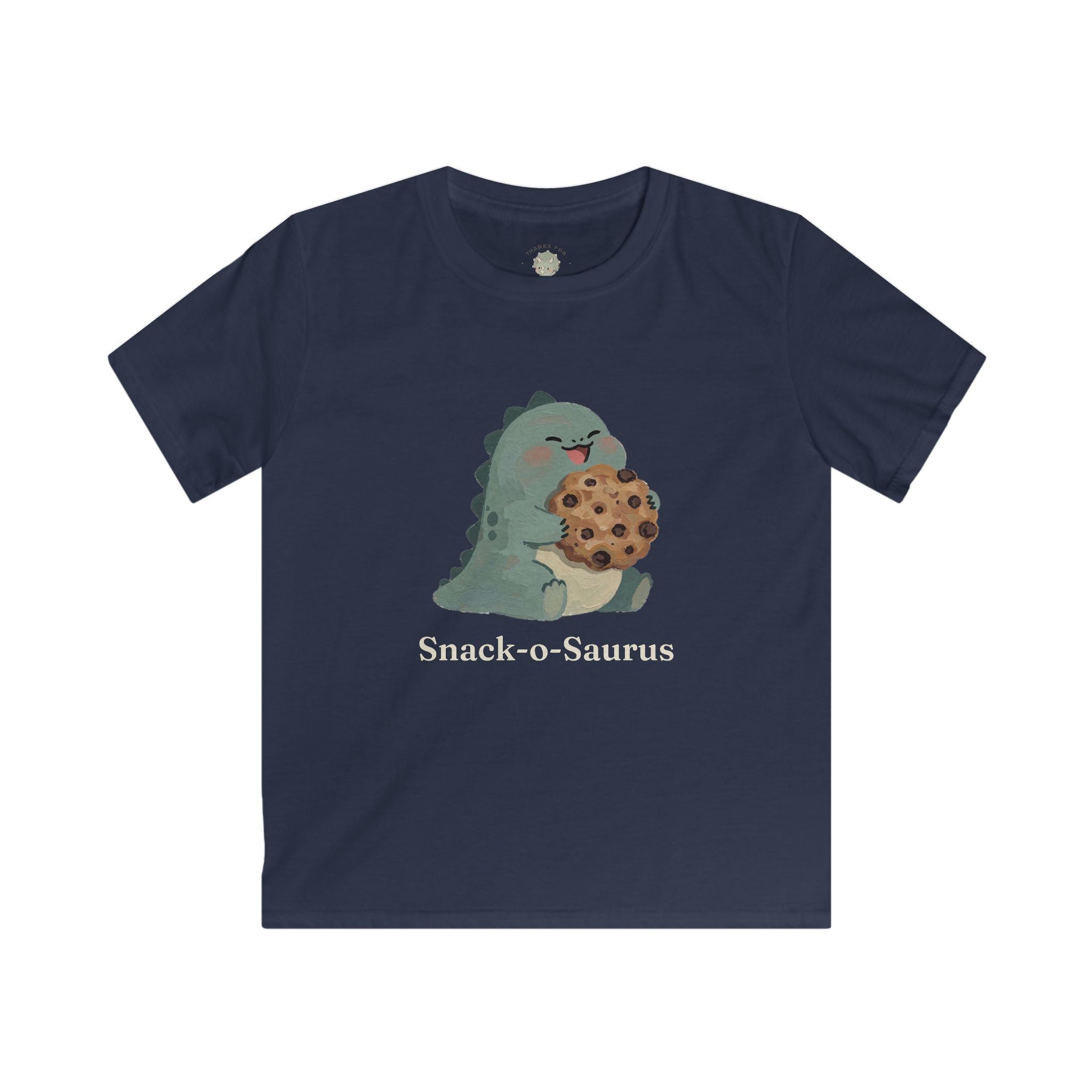 Kids Snack-o-Saurus T-Shirt — Cute Cookie Dinosaur Snack Graphic Tee