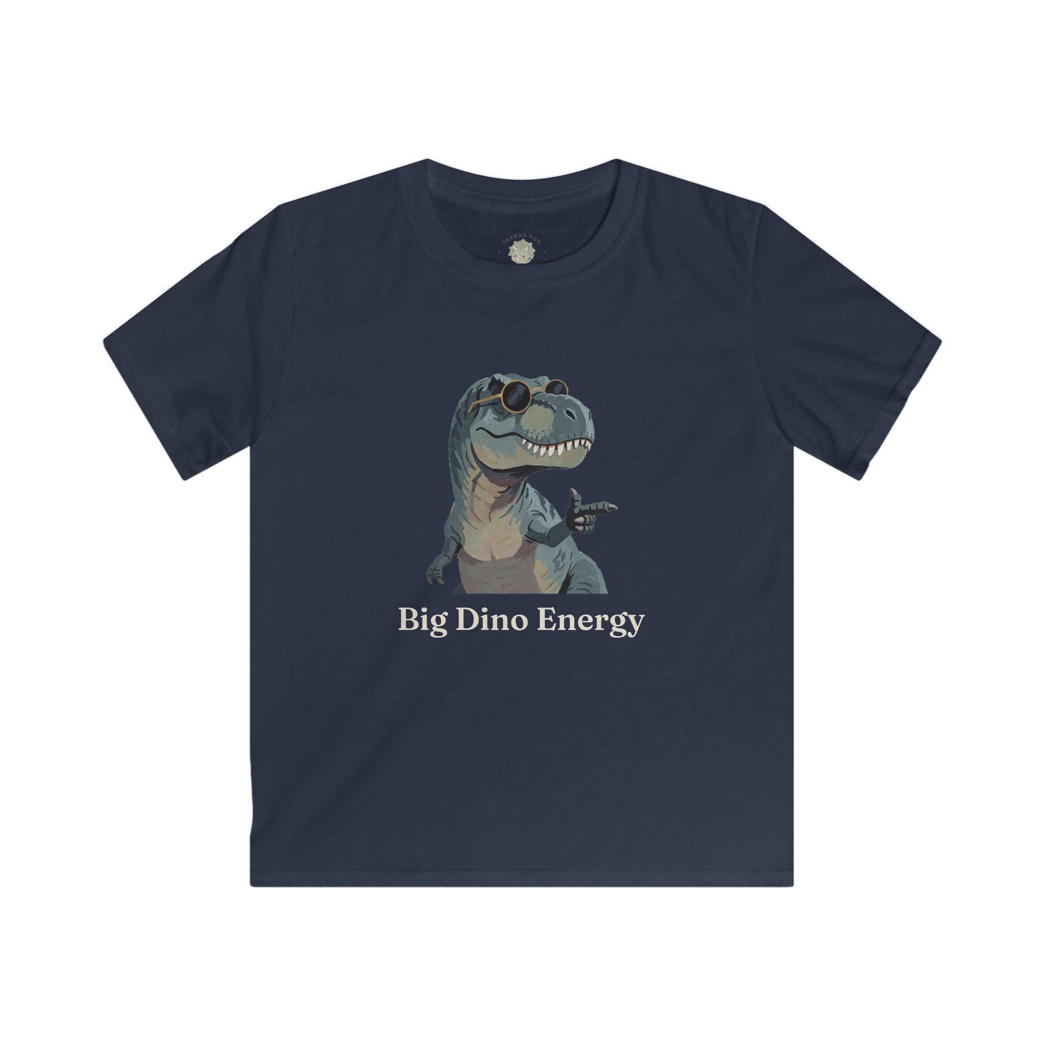 Kids Big Dino Energy T-Shirt — Funny Confident Cool Dinosaur Graphic Tee