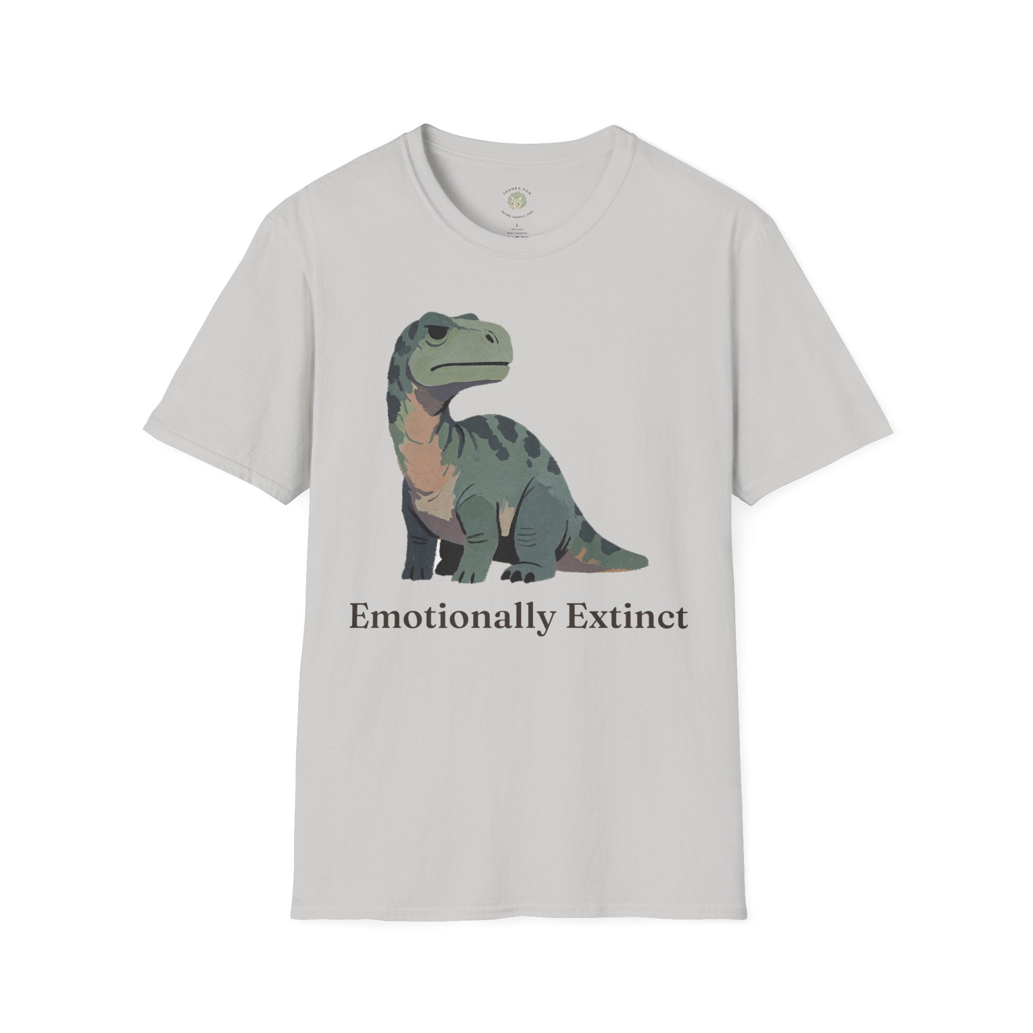 Emotionally Extinct T-Shirt — Funny Deadpan Dinosaur Graphic Tee