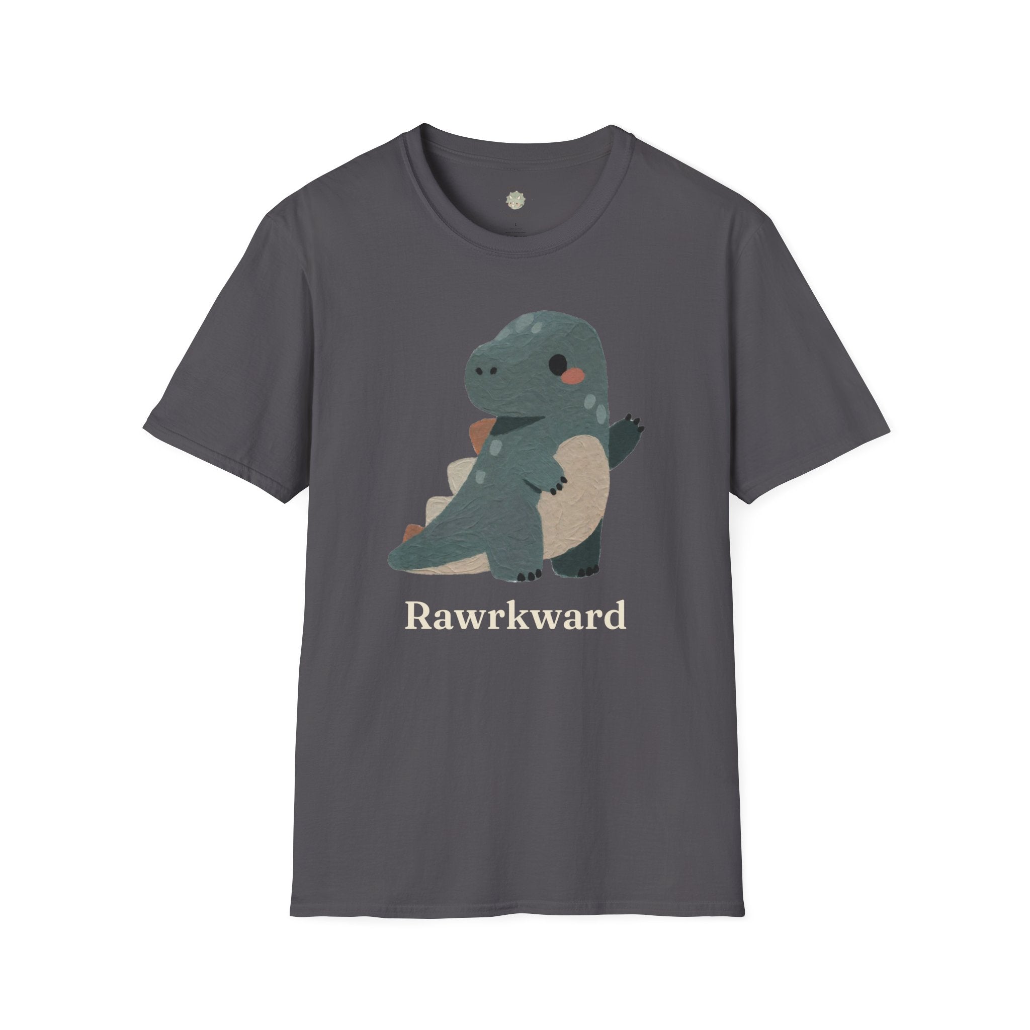 Rawrkward T-Shirt — Funny Awkward Shy Dinosaur Graphic Tee