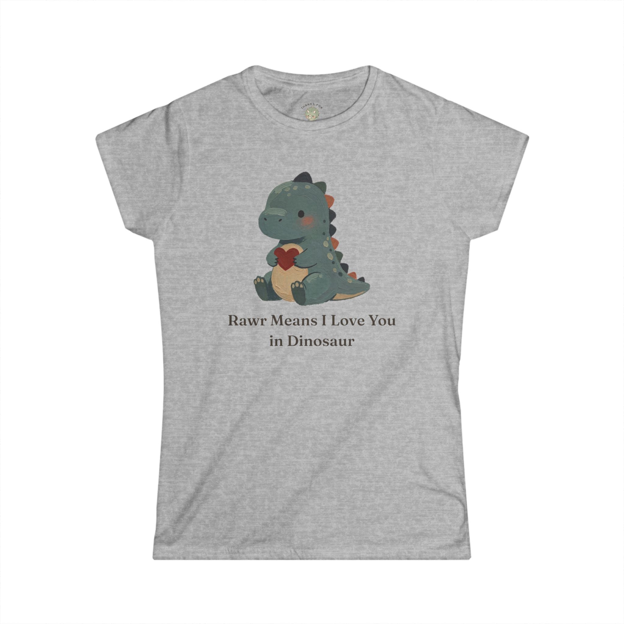 Women's Rawr Means I Love You T-Shirt — Cute Dinosaur Love Graphic Tee