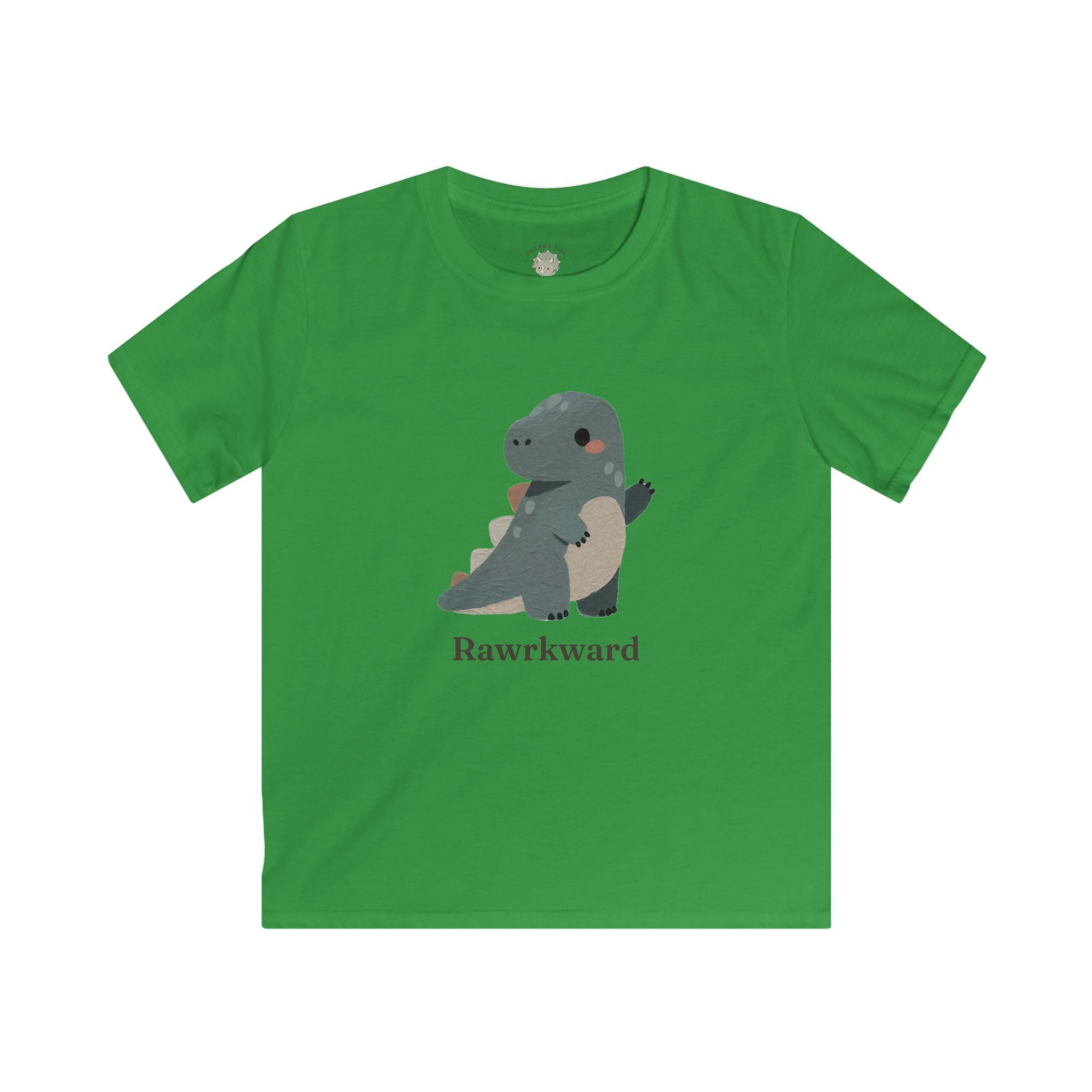 Kids Rawrkward T-Shirt — Funny Awkward Shy Dinosaur Graphic Tee