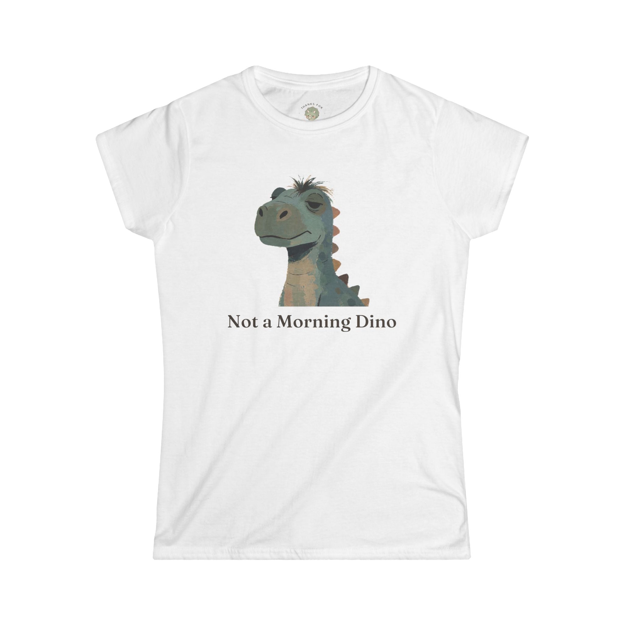 Women's Not a Morning Dino T-Shirt — Funny Sleepy Dinosaur Graphic Tee