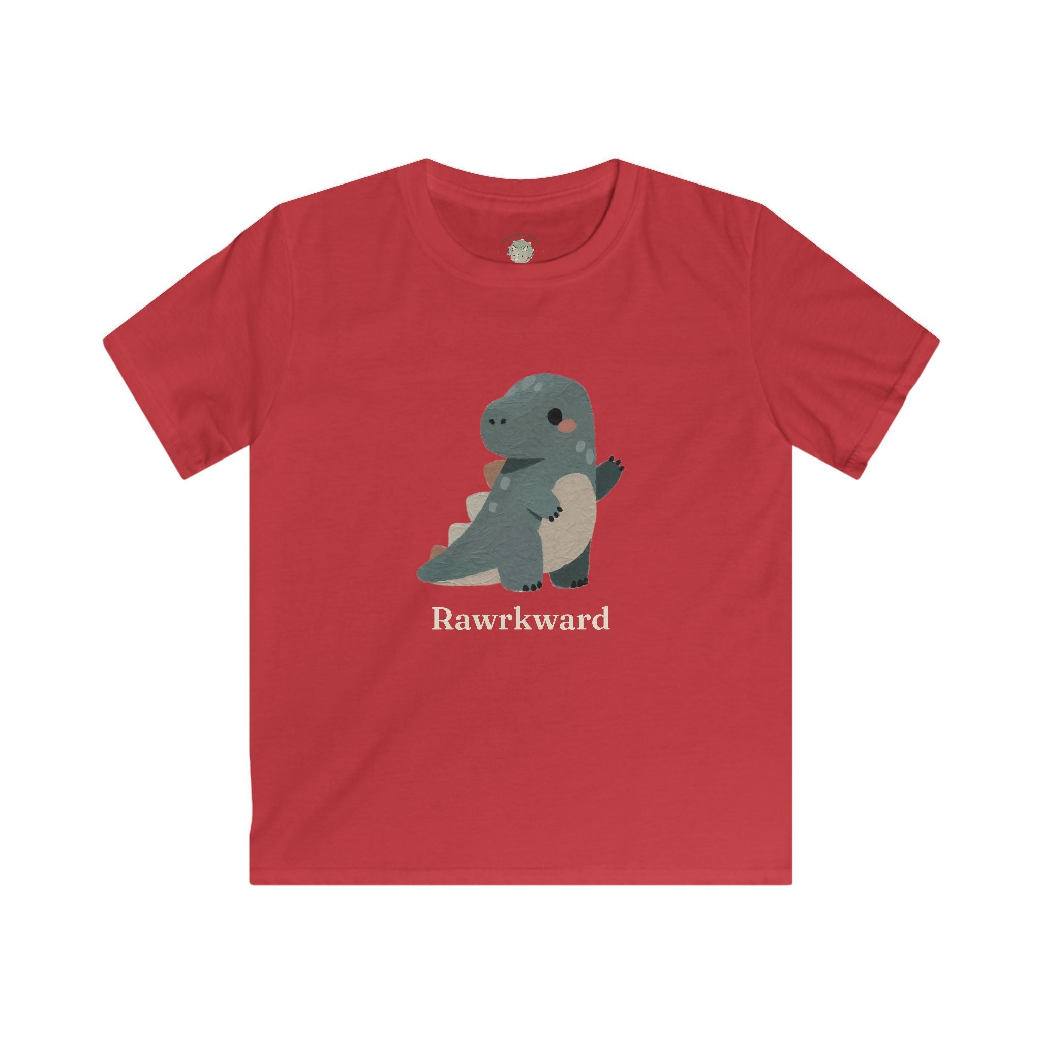 Kids Rawrkward T-Shirt — Funny Awkward Shy Dinosaur Graphic Tee