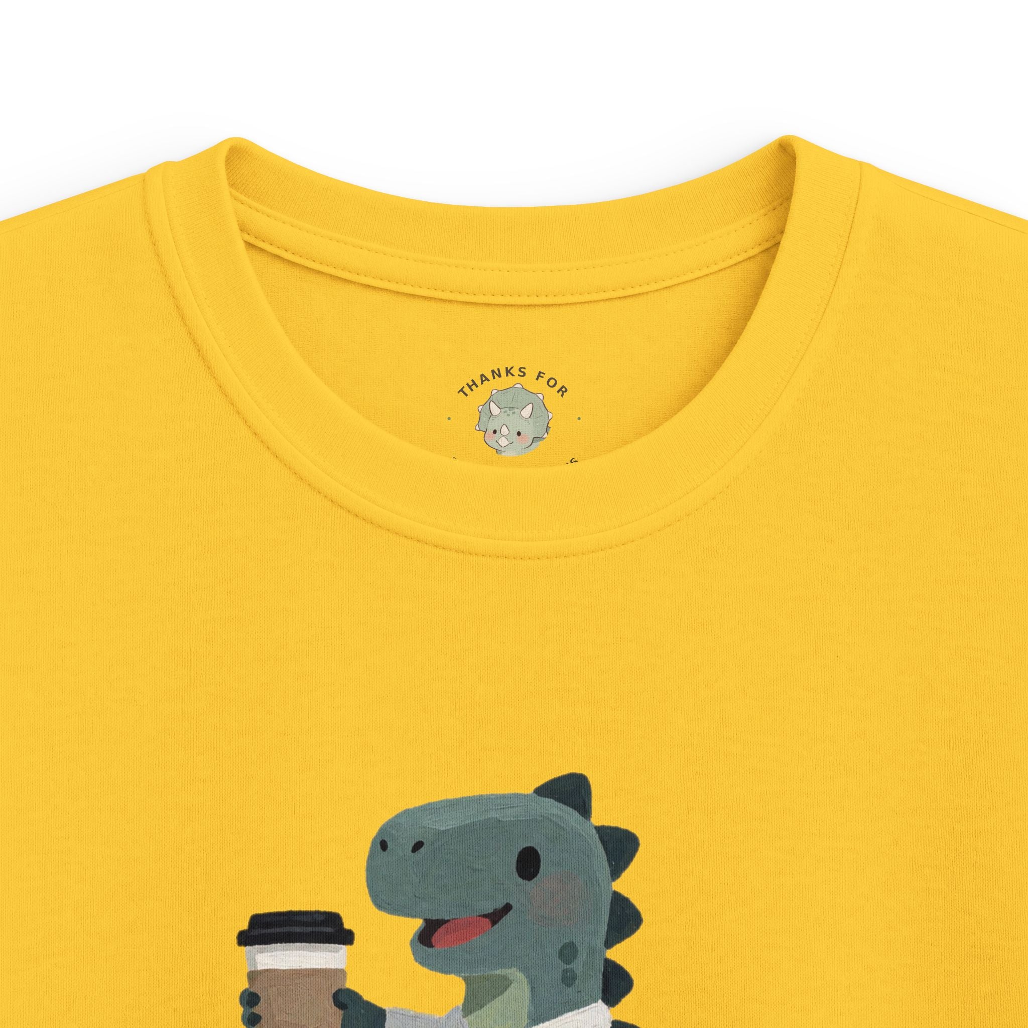 Kids Rawr-ista T-Shirt — Funny Coffee Dinosaur Barista Graphic Tee