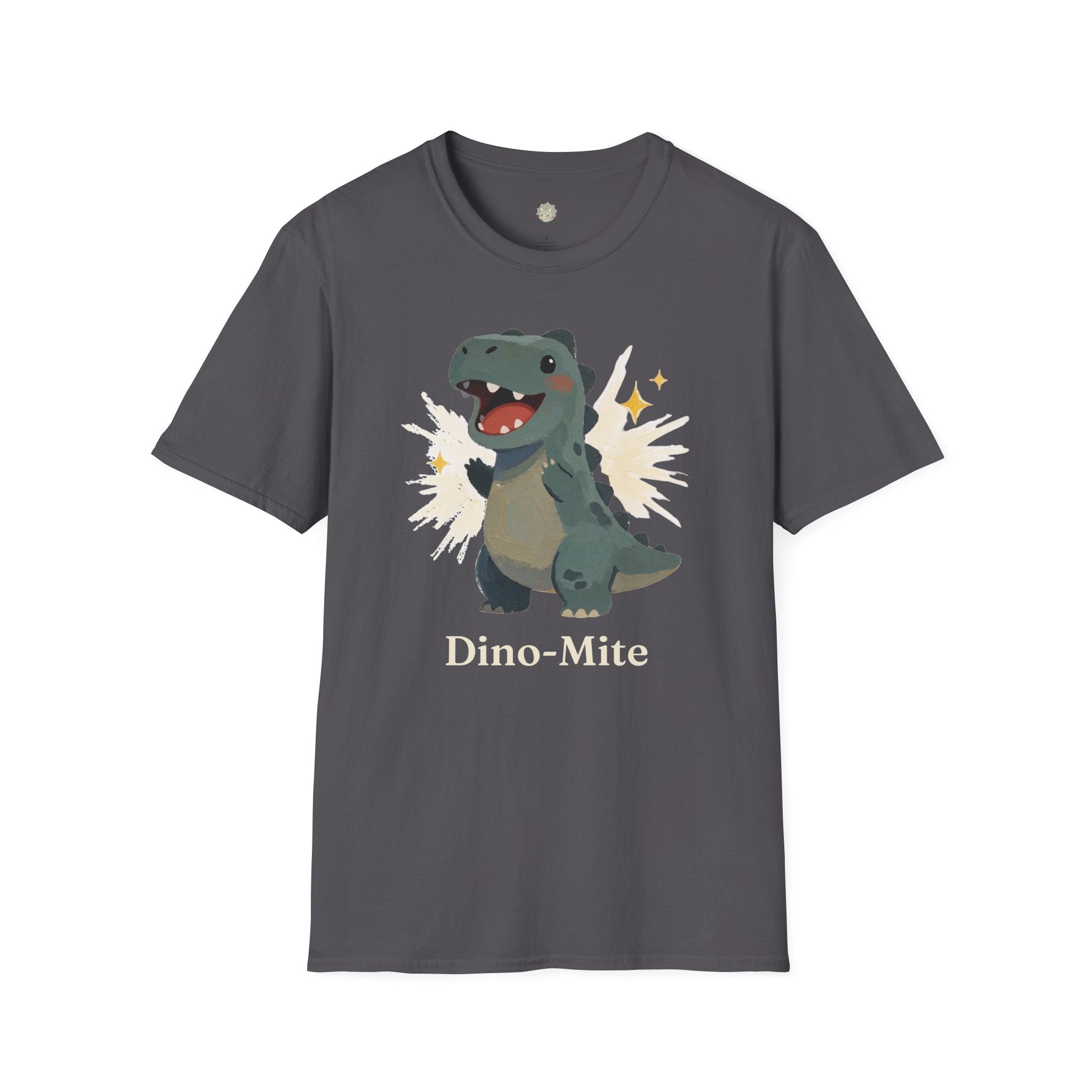 Dino-Mite T-Shirt — Cute Cheerful Dinosaur Pun Graphic Tee