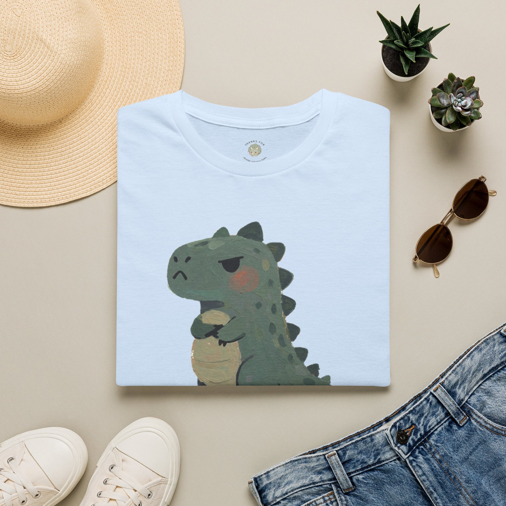 Hangry-Saurus T-Shirt — Funny Hungry Grumpy Dinosaur Graphic Tee