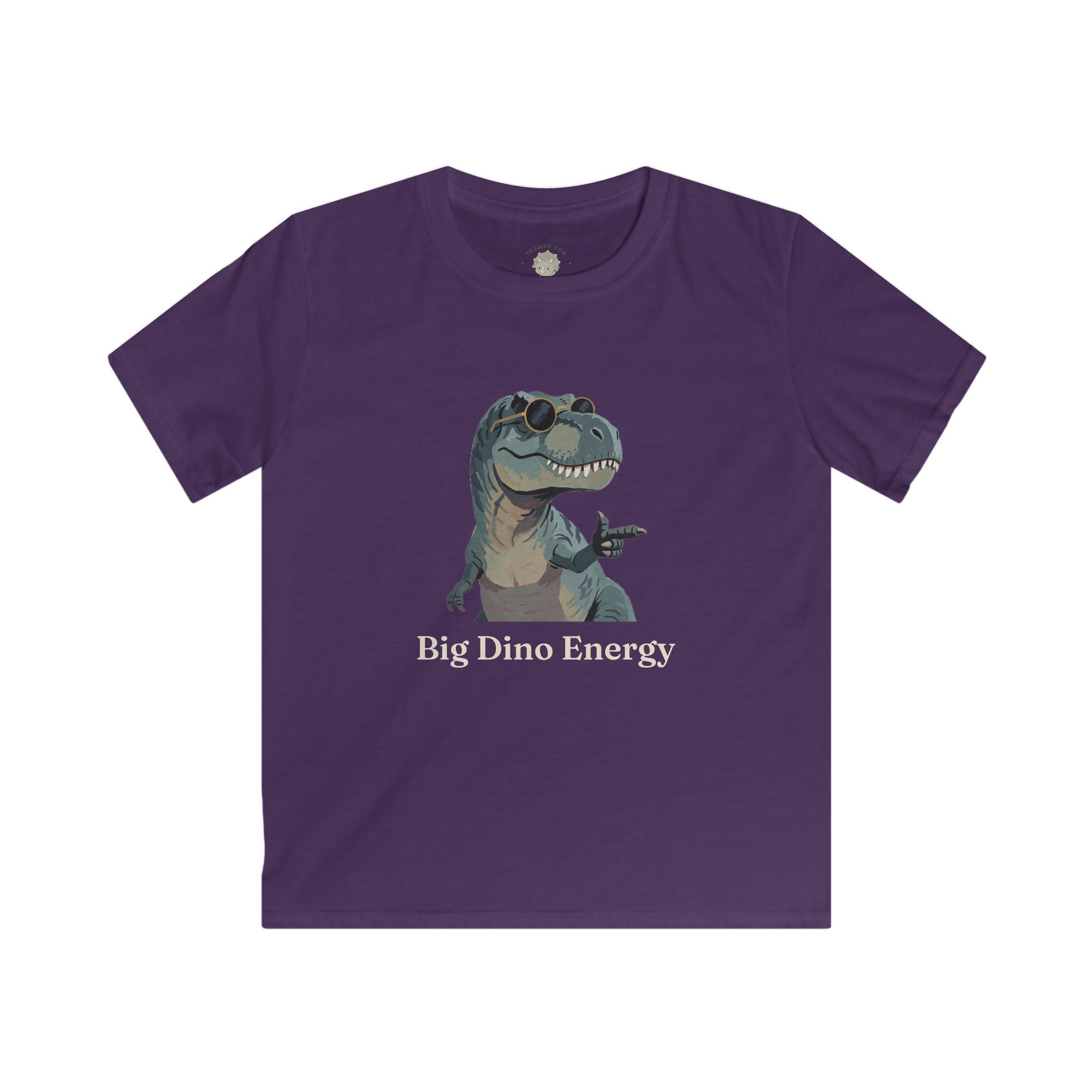 Kids Big Dino Energy T-Shirt — Funny Confident Cool Dinosaur Graphic Tee