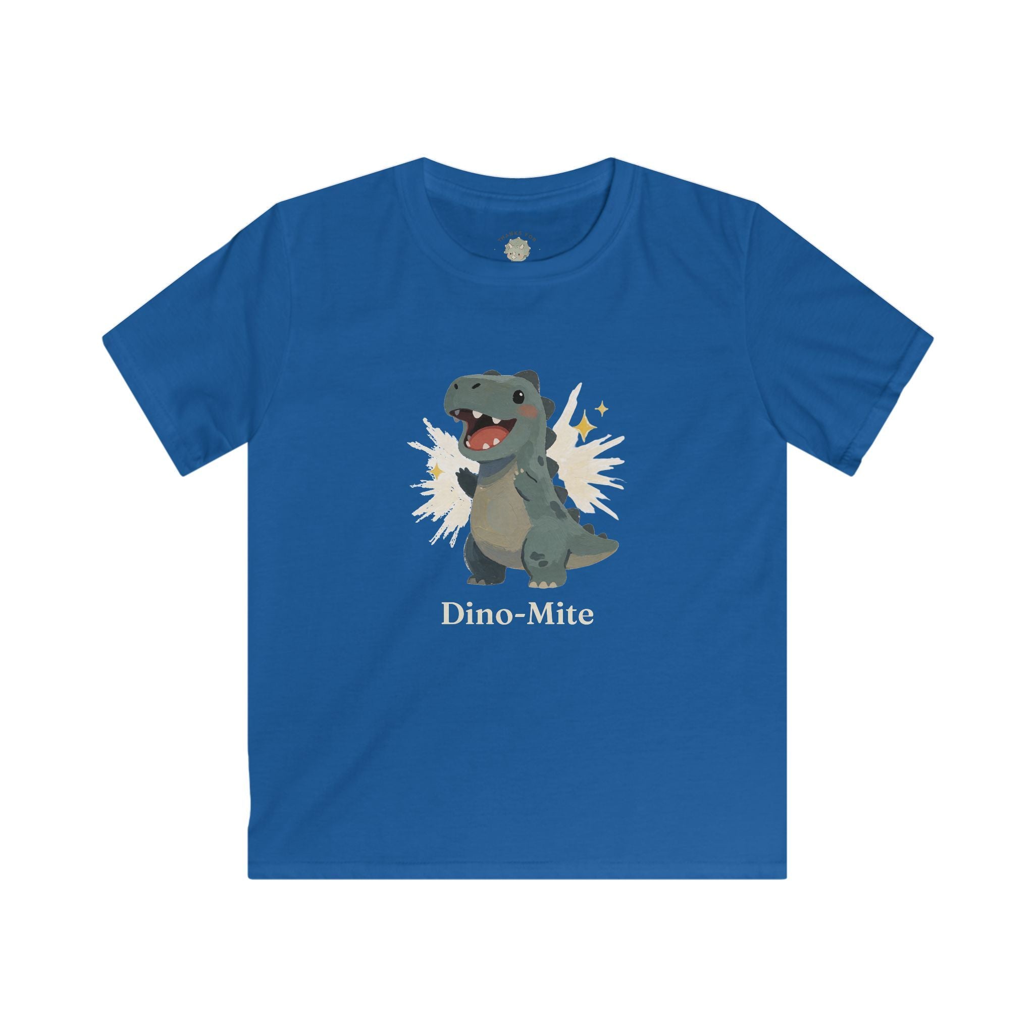 Kids Dino-Mite T-Shirt — Cute Cheerful Dinosaur Pun Graphic Tee