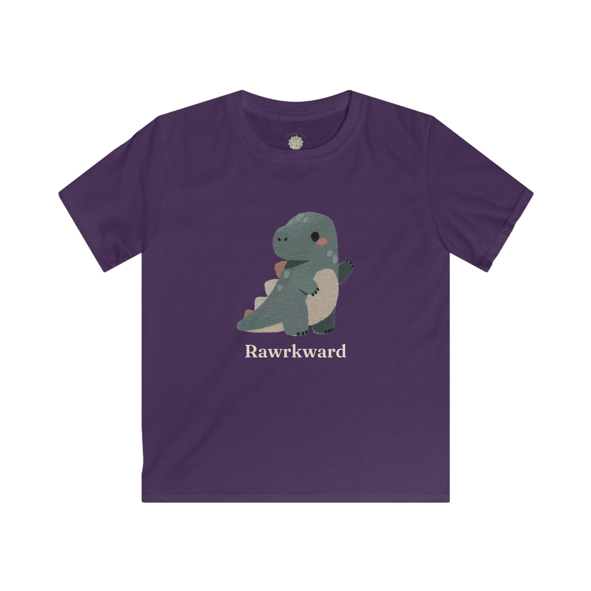 Kids Rawrkward T-Shirt — Funny Awkward Shy Dinosaur Graphic Tee