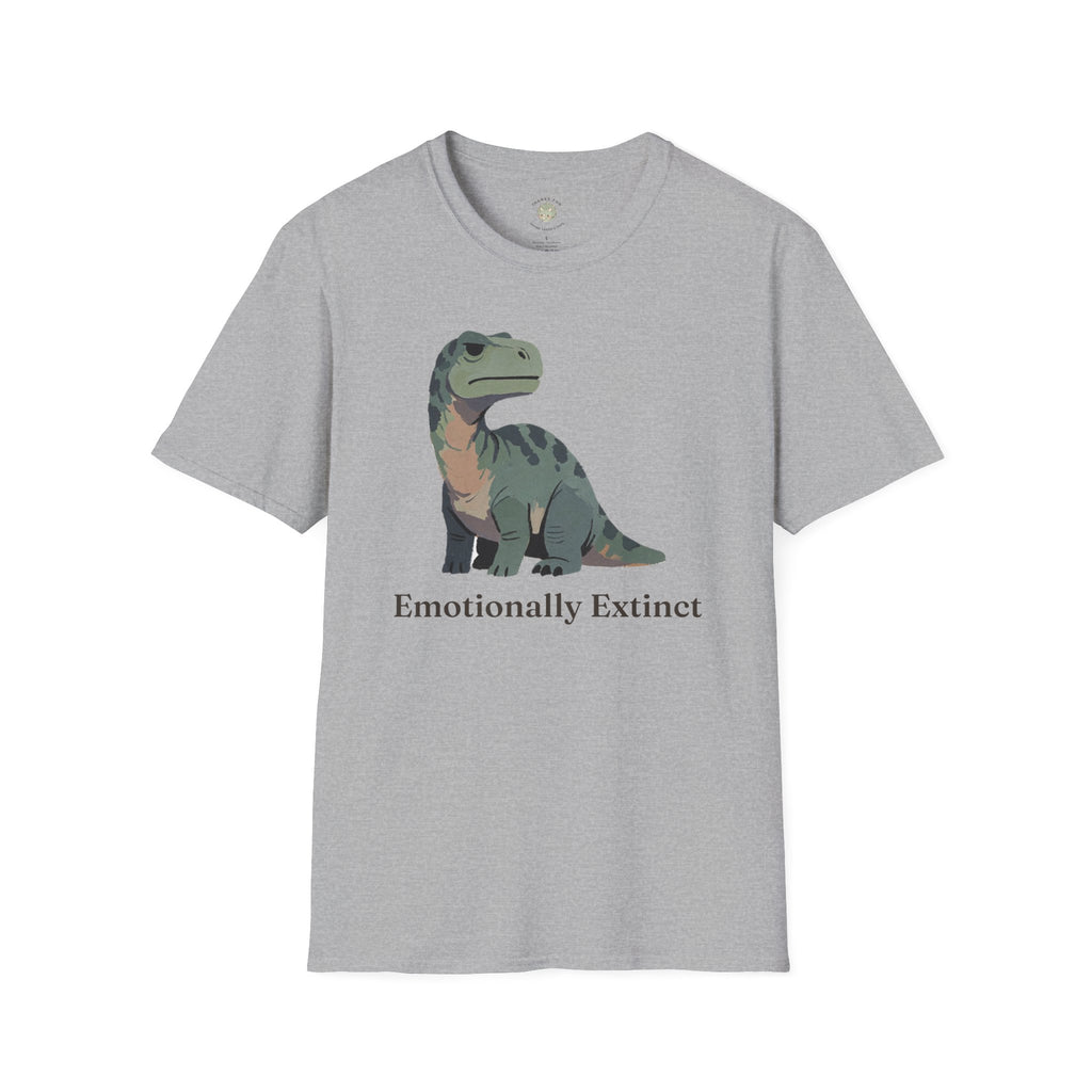 Emotionally Extinct T-Shirt — Funny Deadpan Dinosaur Graphic Tee