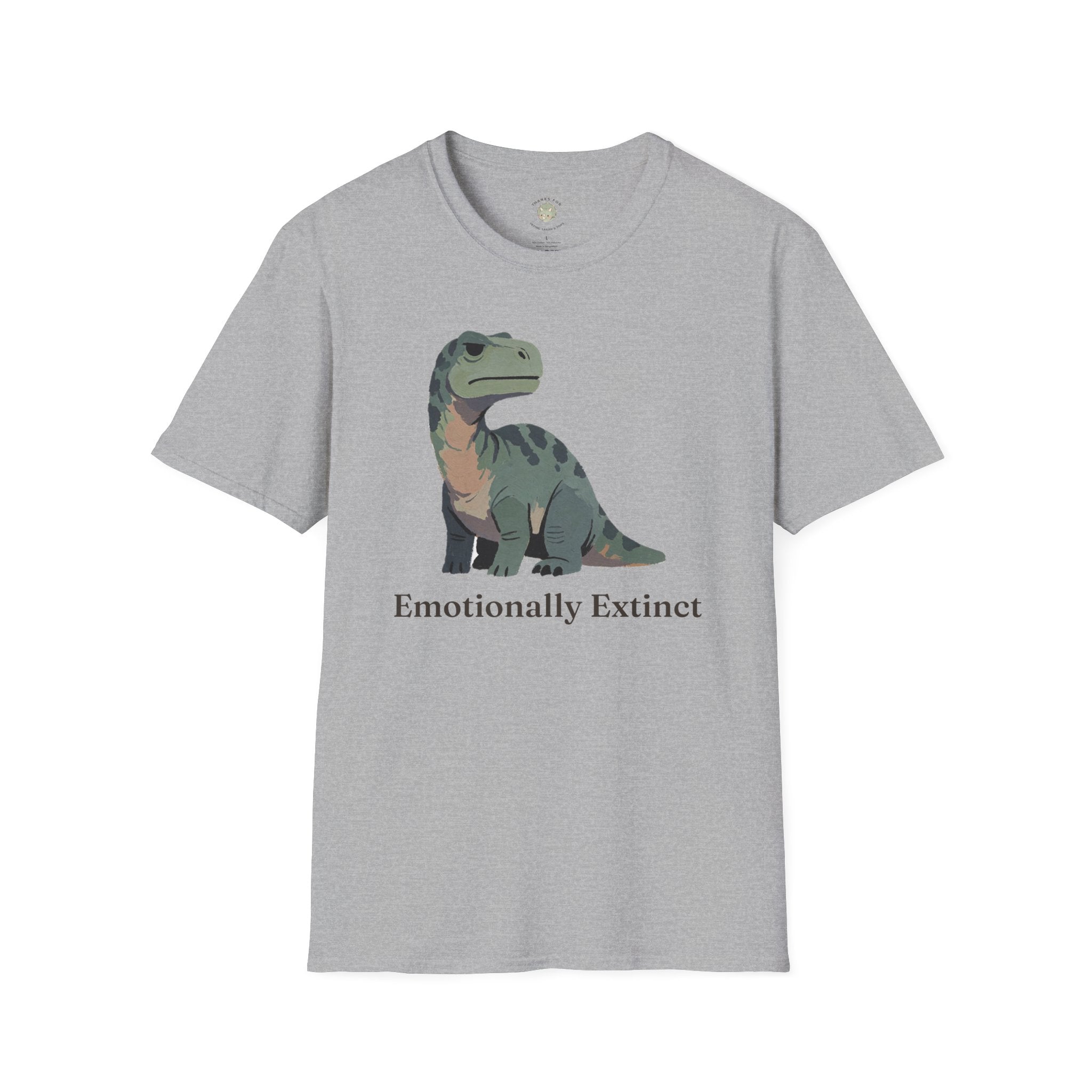 Emotionally Extinct T-Shirt — Funny Deadpan Dinosaur Graphic Tee