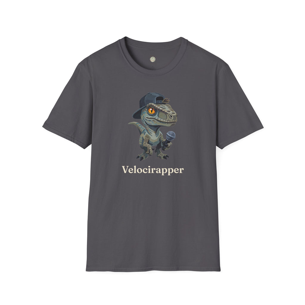 Velocirapper T-Shirt — Funny Rapper Raptor Dinosaur Graphic Tee