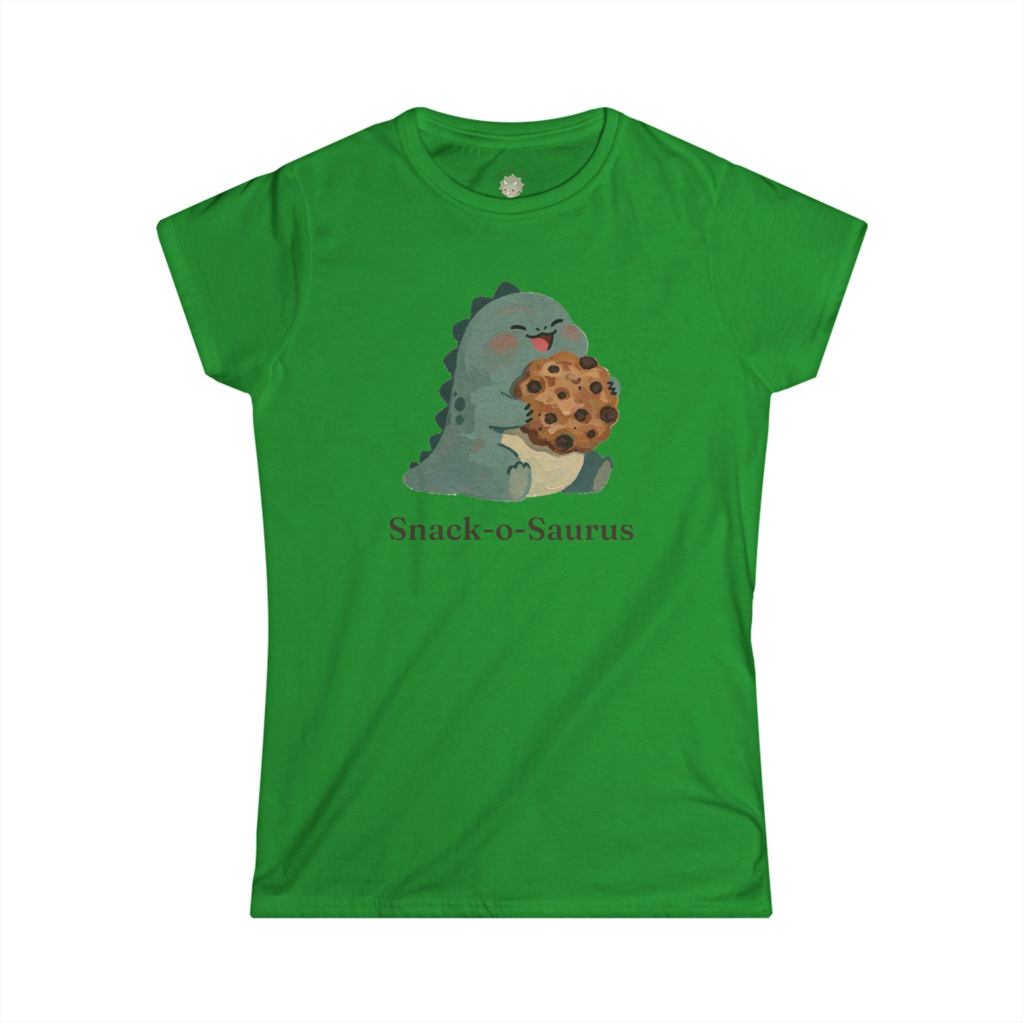 Women's Snack-o-Saurus T-Shirt — Cute Cookie Dinosaur Snack Graphic Tee